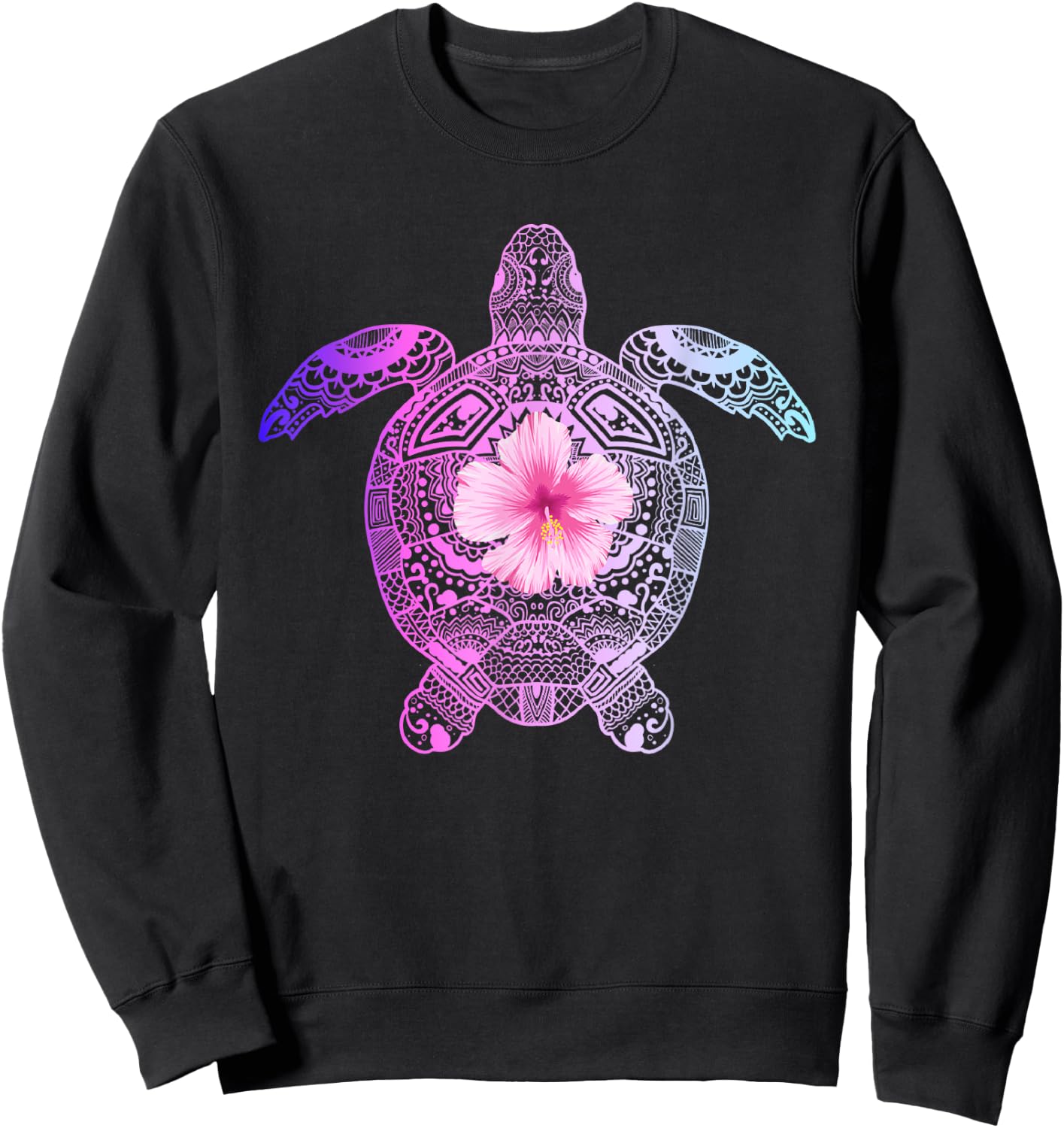 Hawaiian Tie Dye Sea Turtle, Hawaii and Wwomen Sweatshirt - Sweatshirt | Black