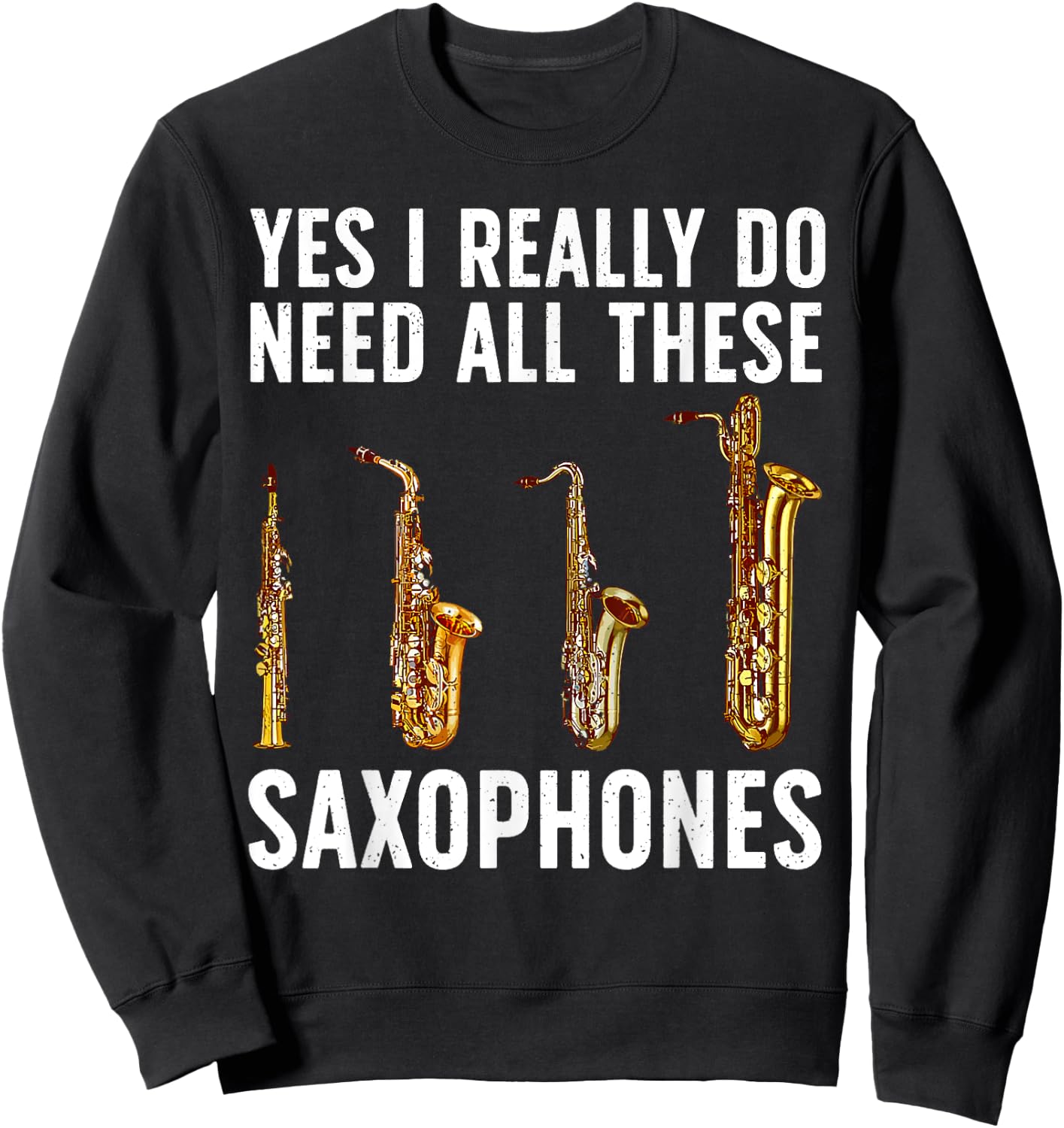 Funny Saxophone Art Women Sax Player Musician Sweatshirt - Sweatshirt | Black