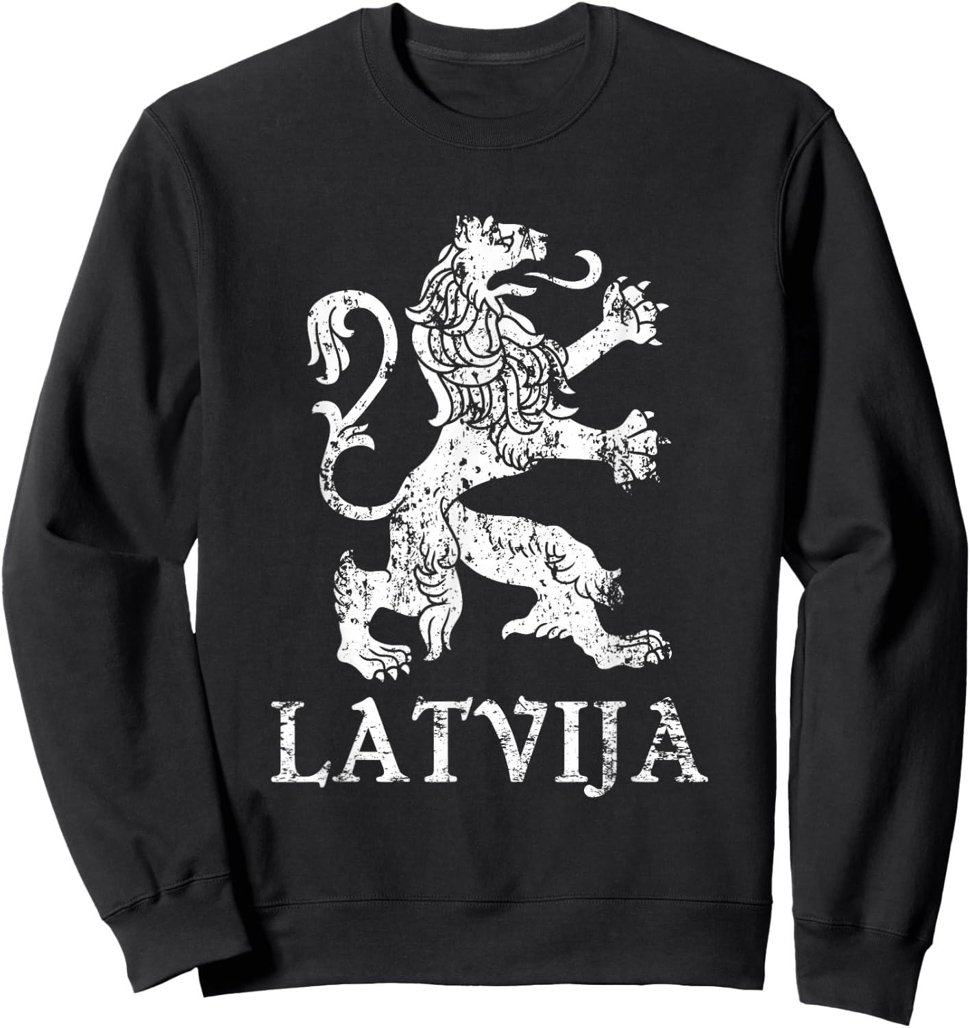 Latvija Latvia Lion Symbol Latvian Pride Sweatshirt - Sweatshirt | Black