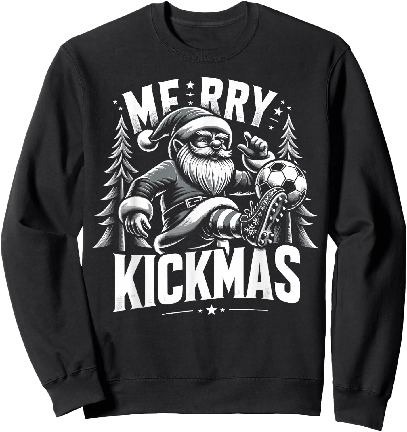 Soccer Gnome Merry Kickmas, Soccer Christmas Sweatshirt - Sweatshirt | Black