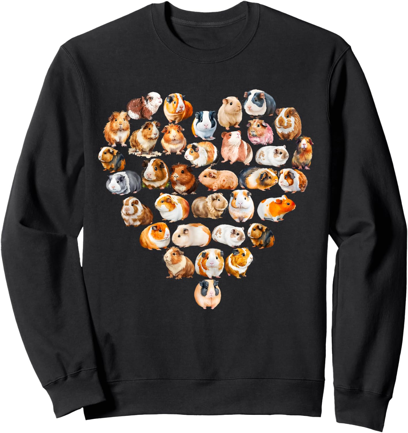 Guinea Pigs Love Heart of Kids Women Teen Girls Sweatshirt - Sweatshirt | Black