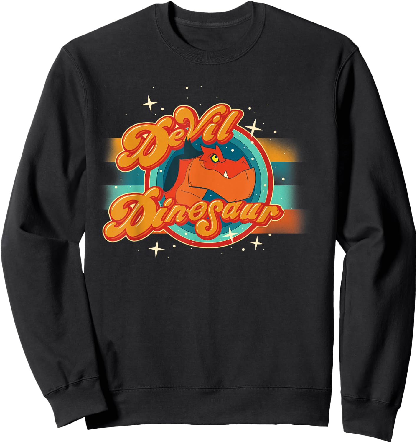 Marvel Moon Girl and Devil Dinosaur Dinosaur Logo with Stars Sweatshirt - Sweatshirt | Black
