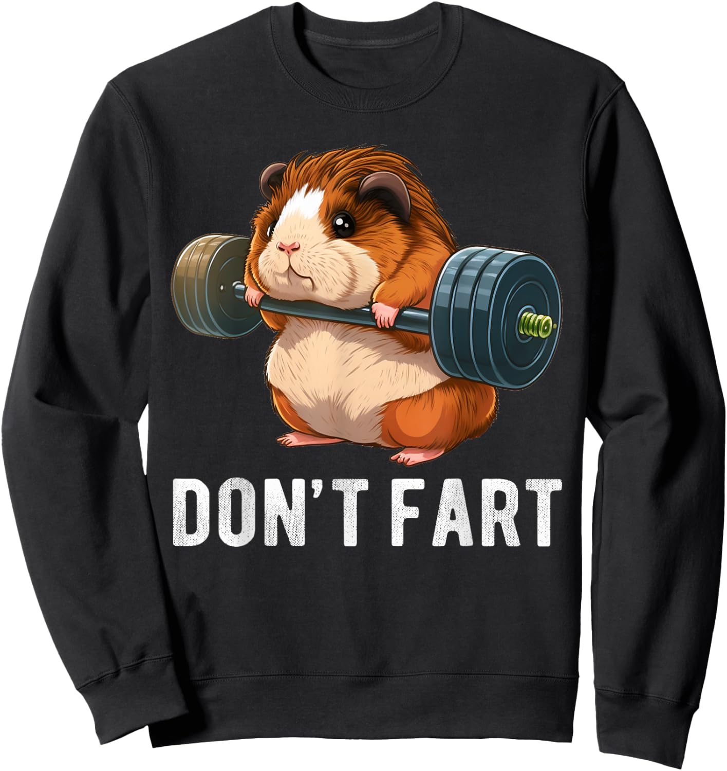 Guinea Pig Weight Lifting Gym Fitness Workout Funny Sweatshirt - Sweatshirt | Black