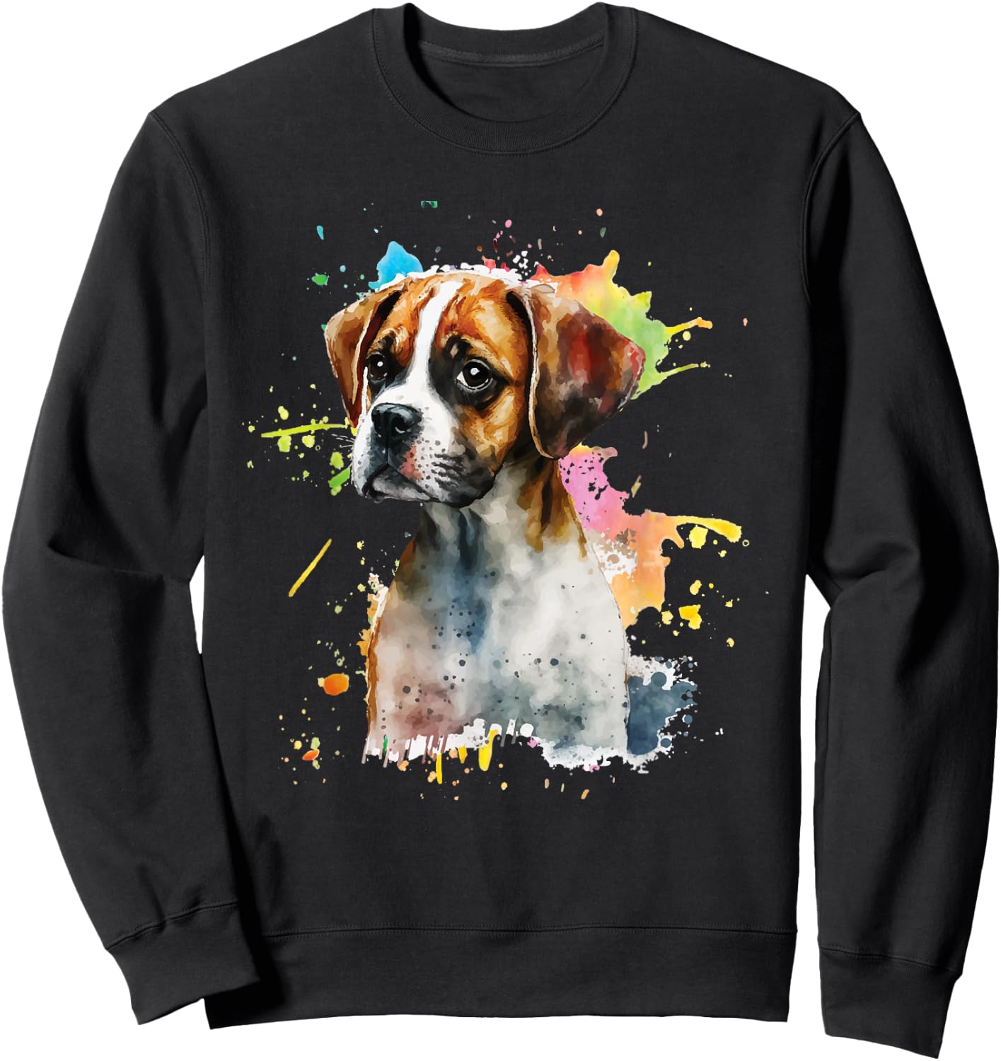 Splatter Boxer Dog - Dog Puppy Veterinarian Animal Breeder Sweatshirt - Sweatshirt | Black