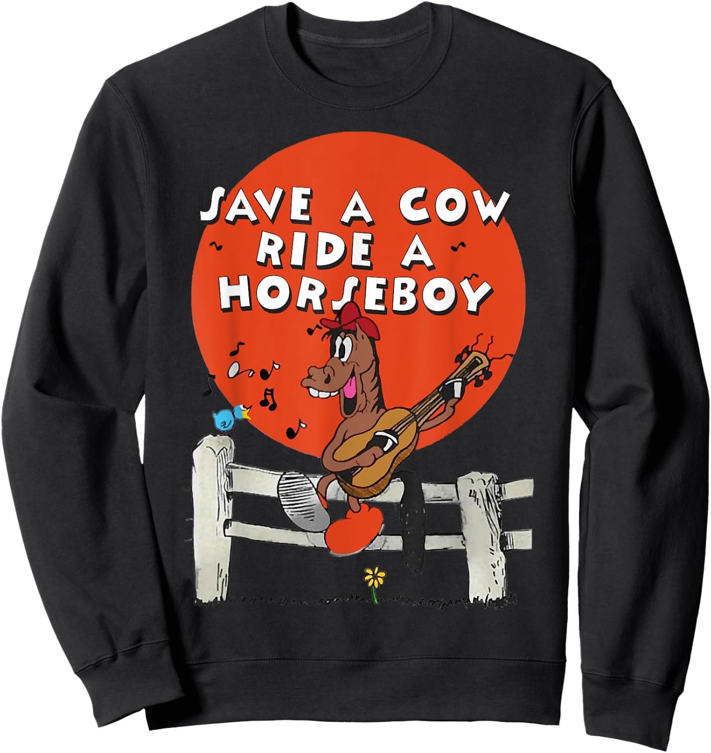 Save A Cow Ride A Horseboy Sweatshirt - Sweatshirt | Black
