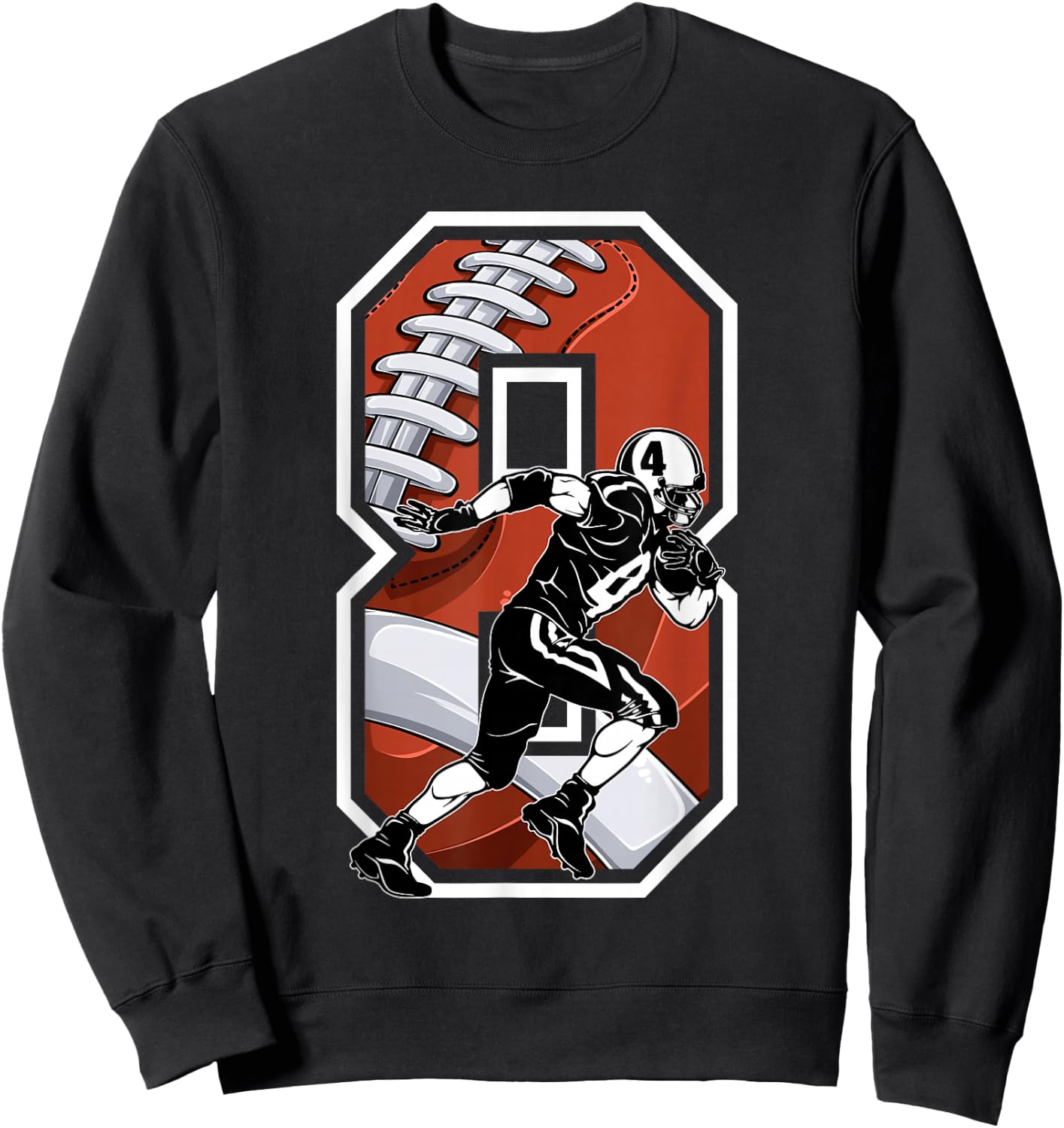 I'm 8 Years Old Football Player 8th Birthday Boys Kids Sweatshirt - Sweatshirt | Black