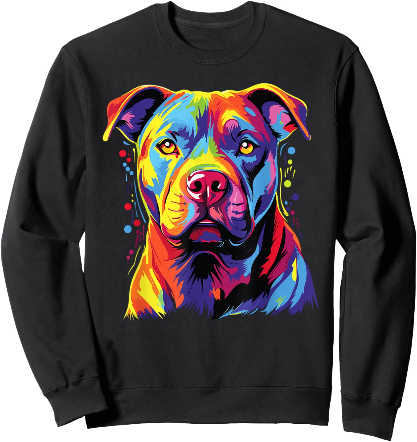 Watercolour Colourful Staffordshire Bull Terrier Dogs Sweatshirt - Sweatshirt | Black