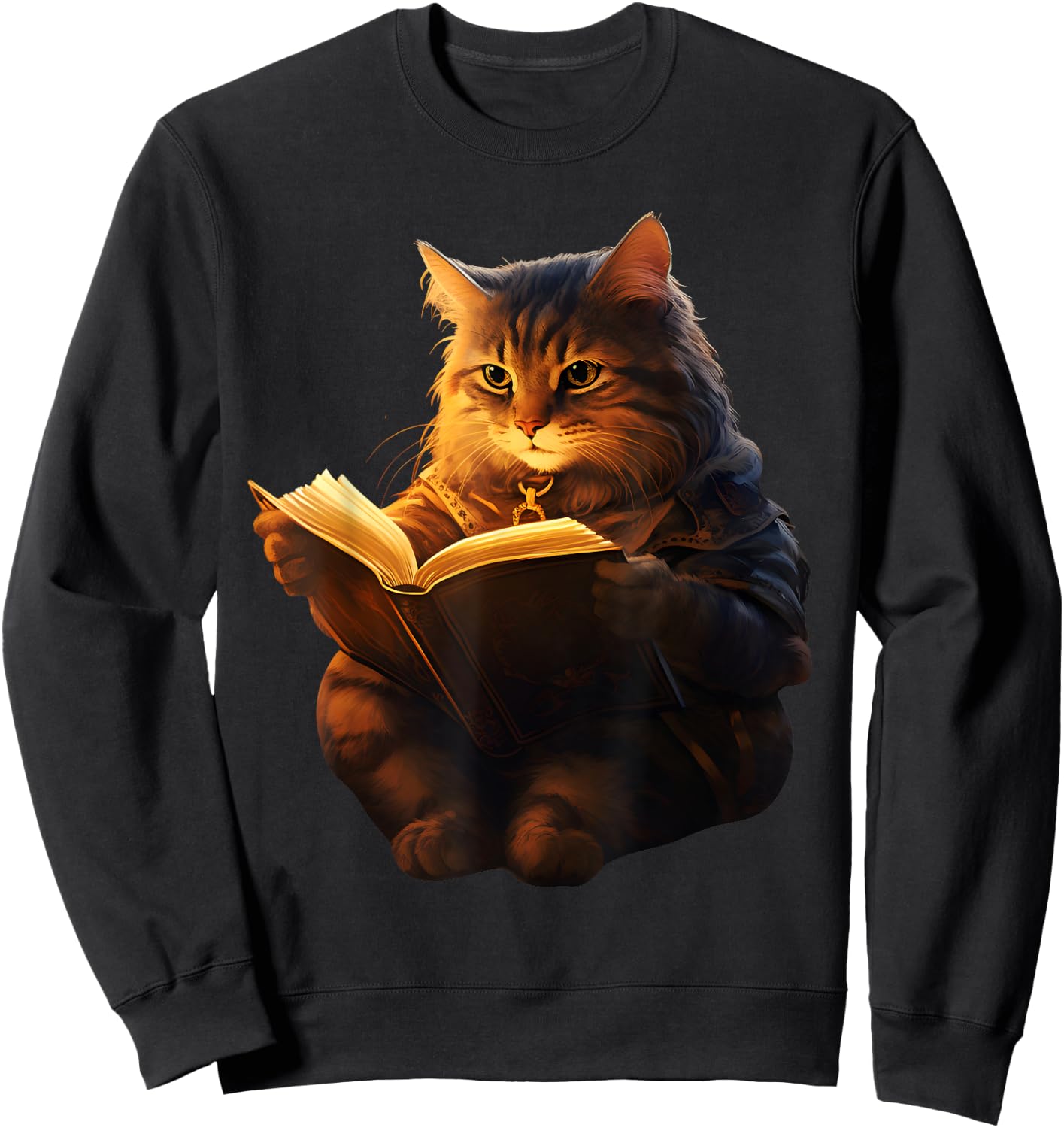Funny Cats Reading A book graphic Cat Kitten Lovers Sweatshirt - Sweatshirt | Black