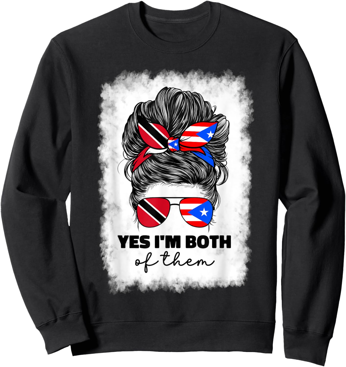 Trinidad And Puerto Rican Rico Flag Trinidadian Girl Women Sweatshirt - Sweatshirt | Black