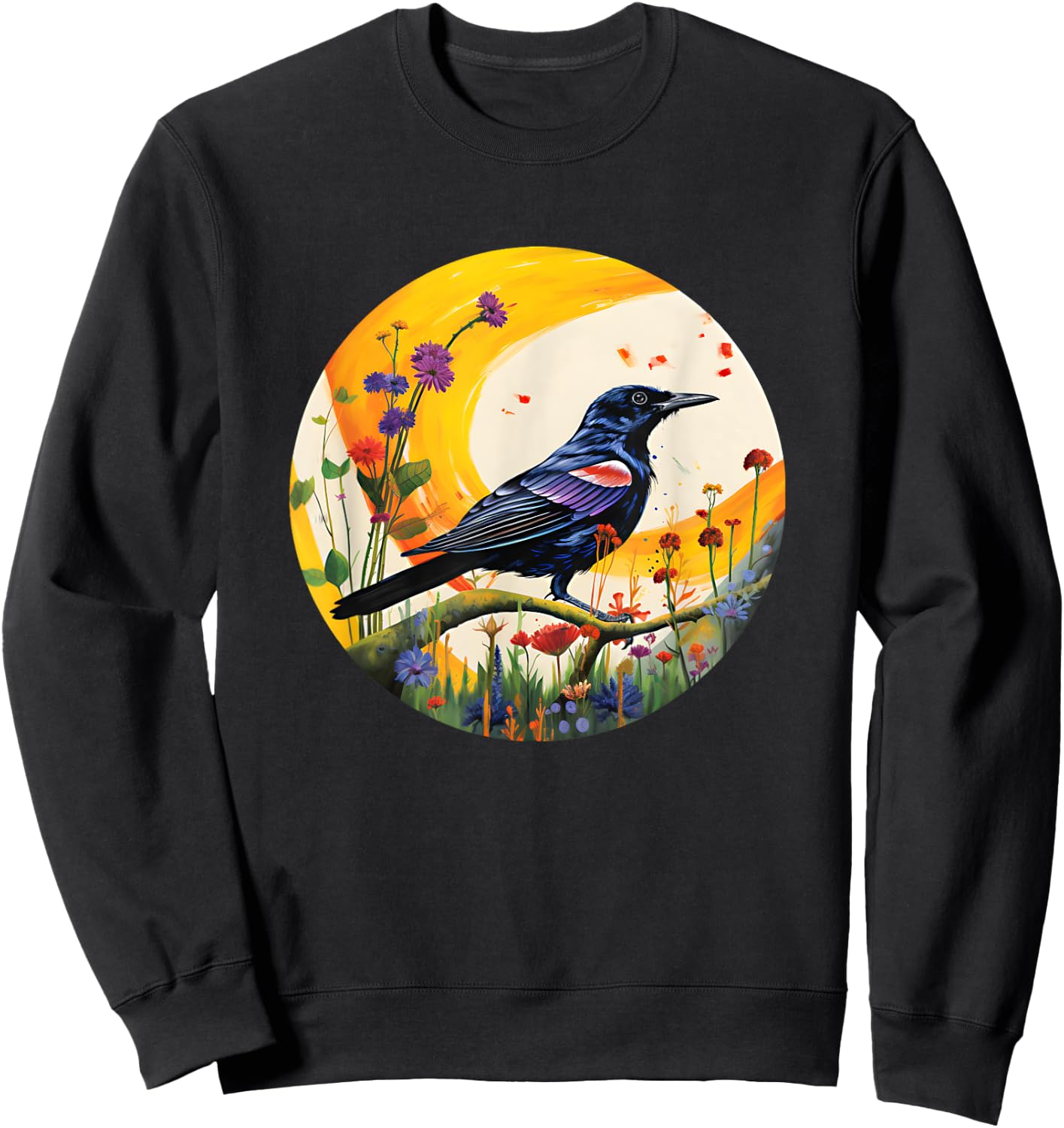 Backyard Birder Watching Watchers Birding Redwing Blackbird Sweatshirt - Sweatshirt | Black