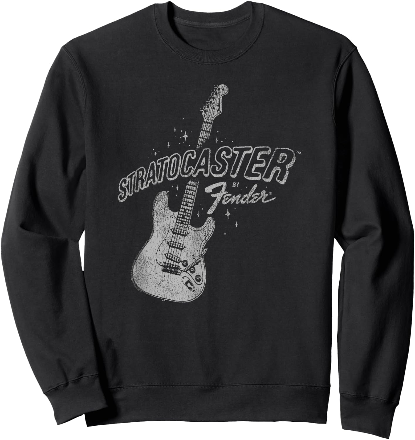 Fender Stratocaster Sparkling Guitar Vintage Poster Sweatshirt - Sweatshirt | Black
