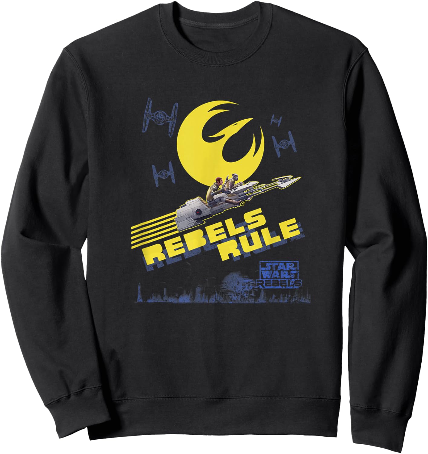 Star Wars Rebels Kanan & Zeb Riding Space Bikes Vintage V2 Sweatshirt - Sweatshirt | Black