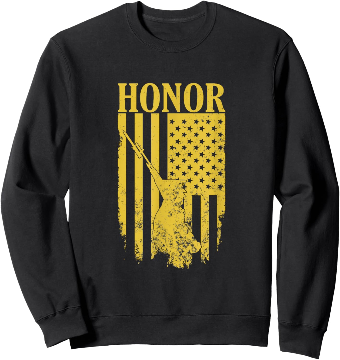 Military Army Flag America Honor Tomb of the Unknown Soldier Sweatshirt - Sweatshirt | Black