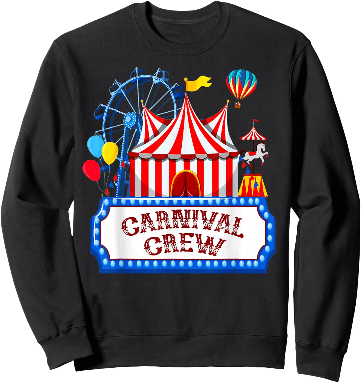 Carnival Crew for Birthday Theme Party Matching Family Sweatshirt - Sweatshirt | Black
