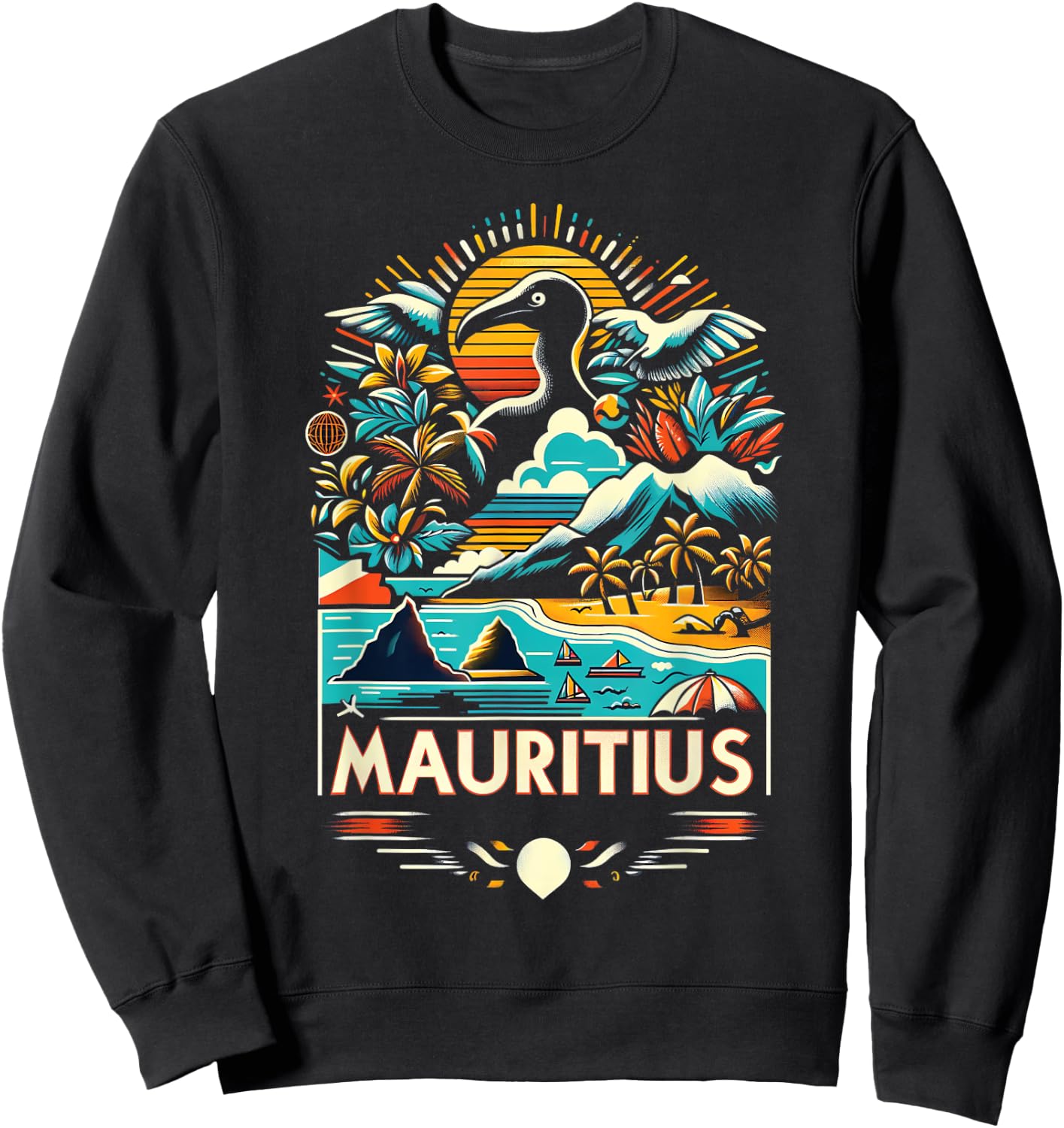 Mauritius Africa Vintage Art Sweatshirt - Sweatshirt | Black