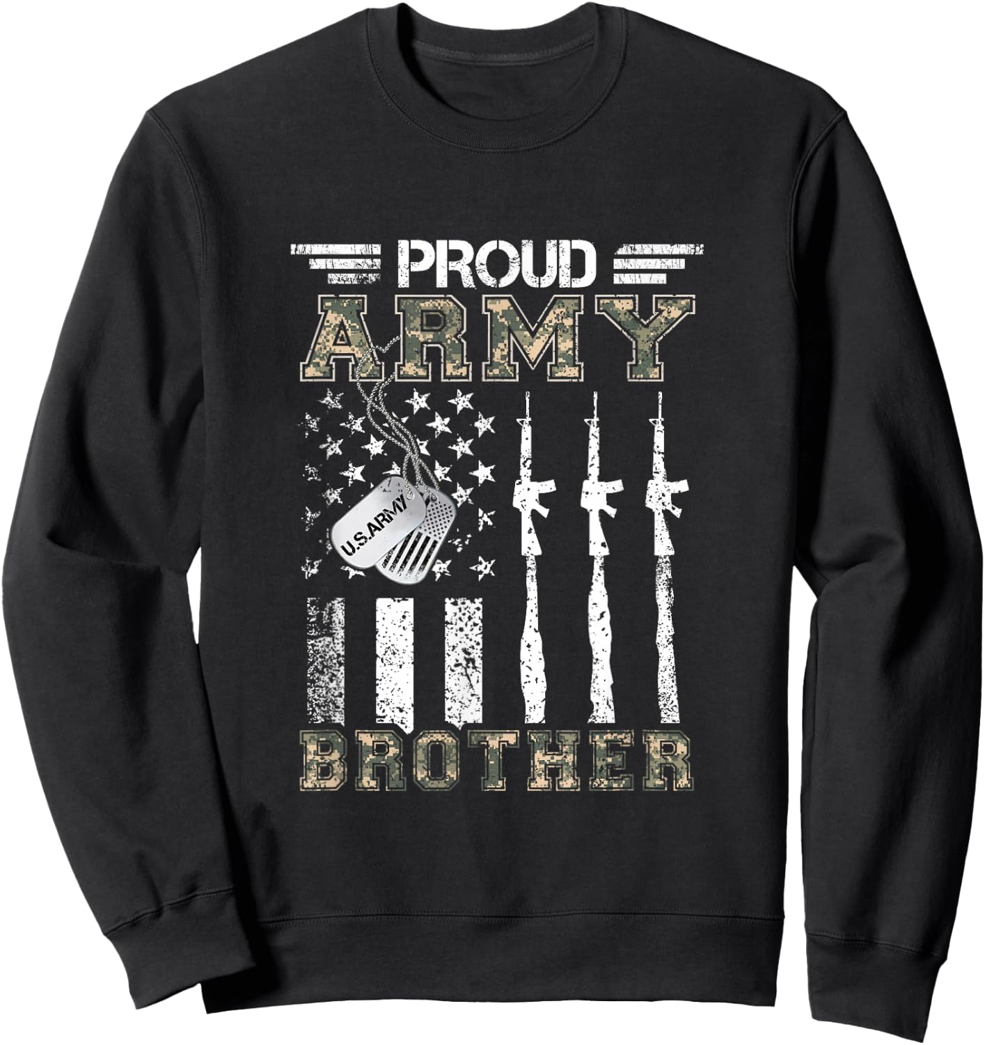 Proud Army Brother US Army Brother Gifts Army Graduation Sweatshirt - Sweatshirt | Black