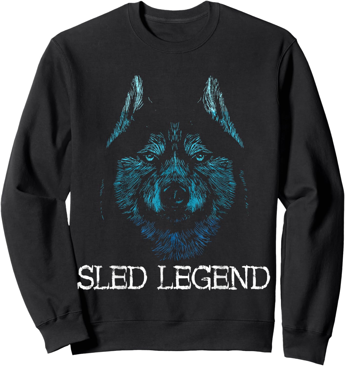 Sled Dog Husky Dog Sled Legend Alaska Winter Mushing Sleigh Sweatshirt - Sweatshirt | Black