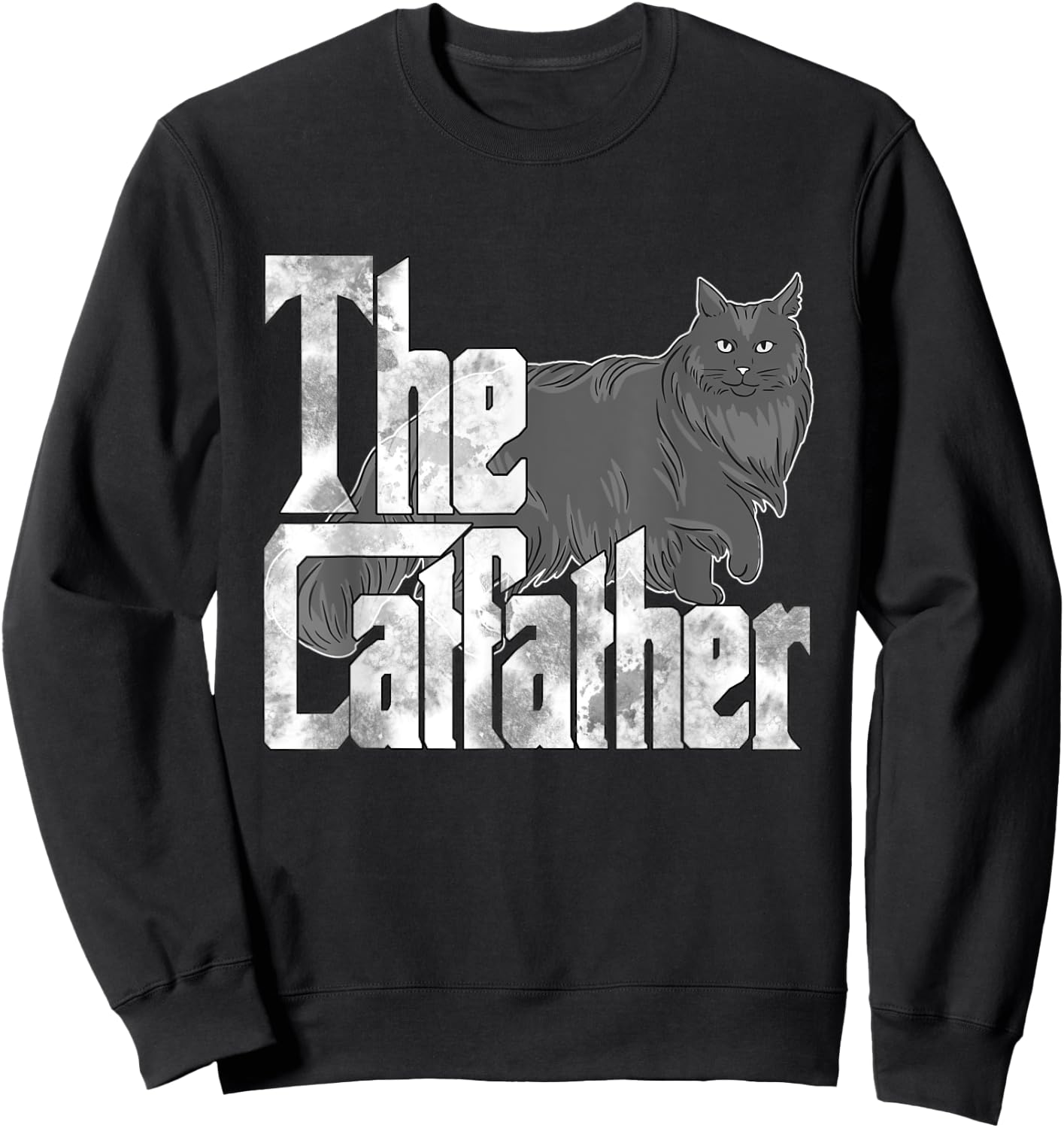Cat Dad The Catfather Maine Coon Cat Father Kitty Daddy Women Sweatshirt - Sweatshirt | Black