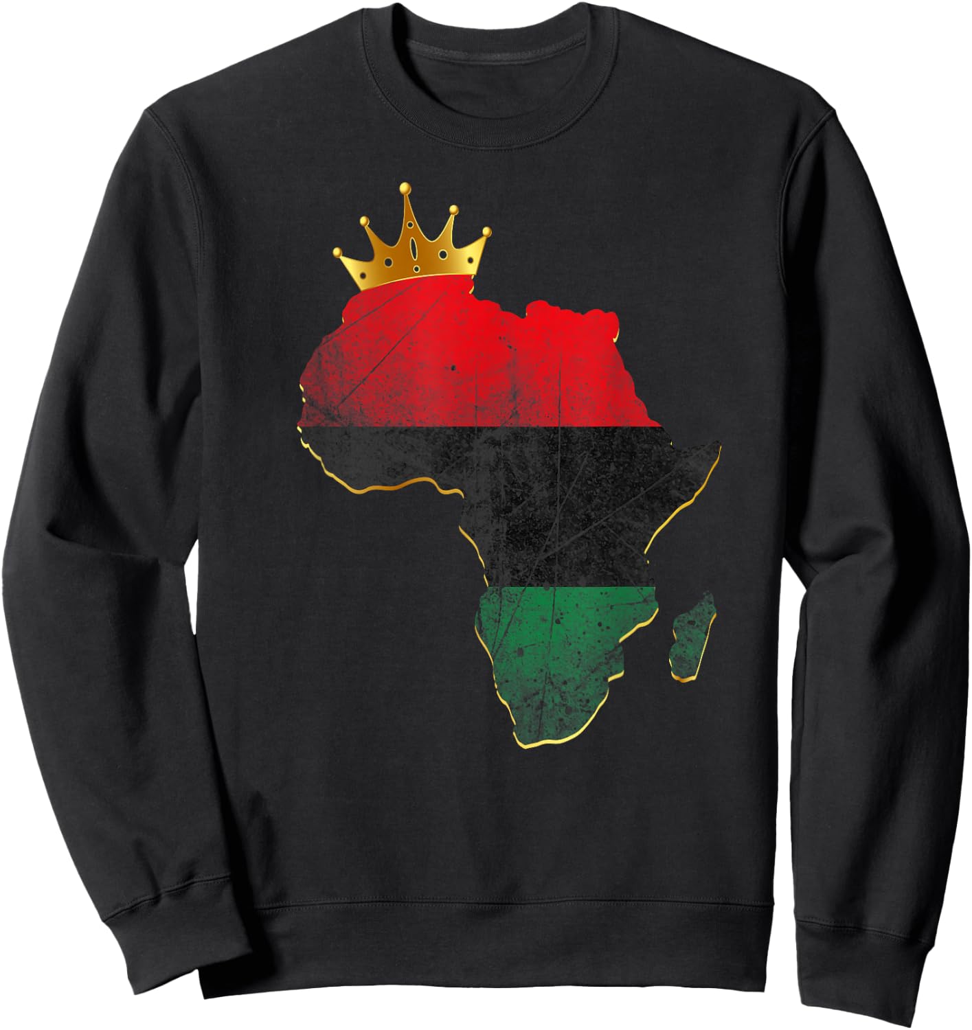 Pride American African King Pan African Map UNIA flag Sweatshirt - Sweatshirt | Black