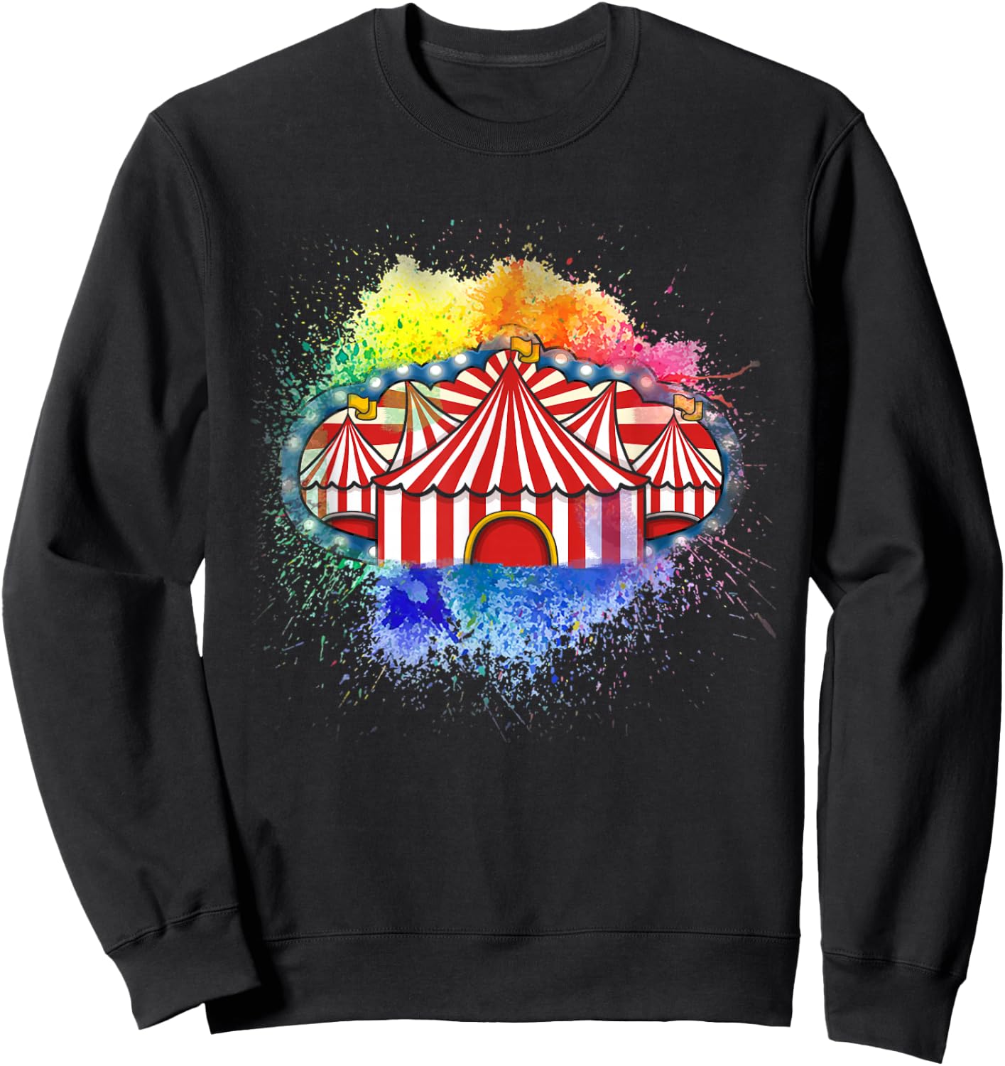 Zirkus Herren Damen Kinder Circus Party Gift Clown Lion Fire Ring Acrobat Funny -Adults Black Small Classic Fit Short Sleeve Sweatshirt - Sweatshirt | Black