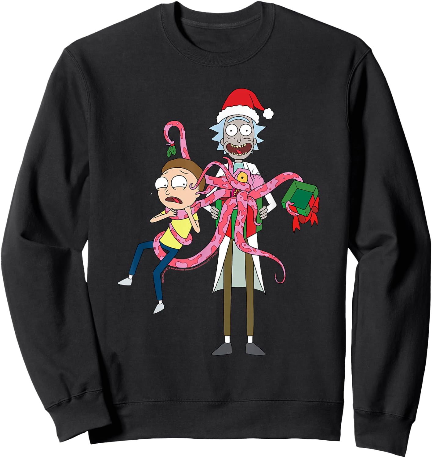 Rick and Morty Christmas, Merry Rickmas Gift Morty Sweatshirt - Sweatshirt | Black
