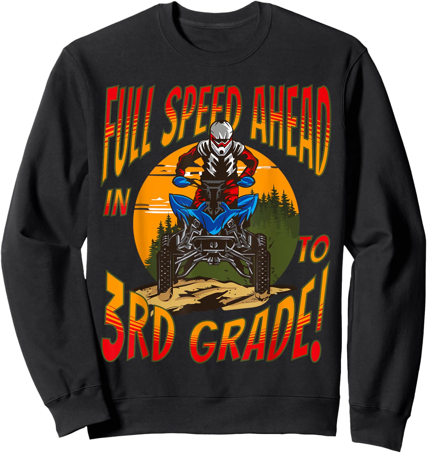 Back To School 2024 Boys Quad Happy First Day Of 3rd Grade Sweatshirt - Sweatshirt | Black