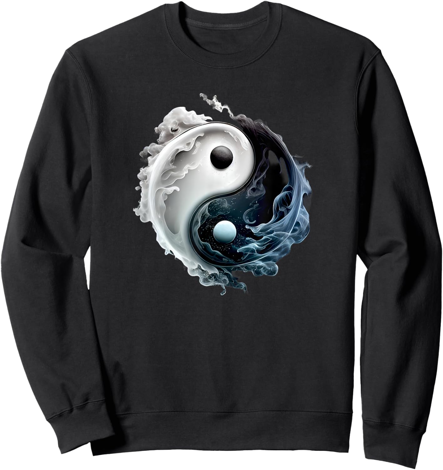 Ying Yang Whispy Feng Shui Taijitu Yin Yang Sweatshirt - Sweatshirt | Black