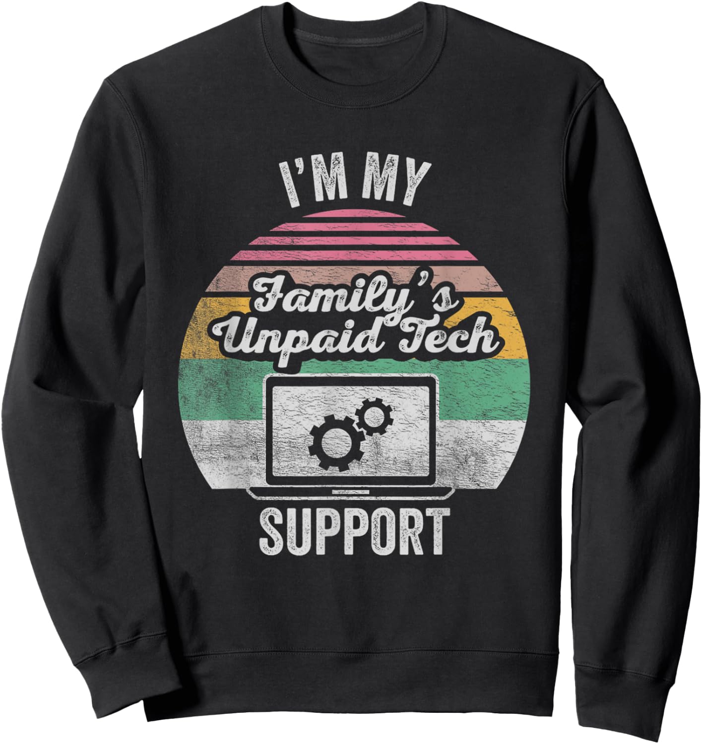 Funny Computer Nerd Engineer Vintage Technical Support Gift Sweatshirt - Sweatshirt | Black