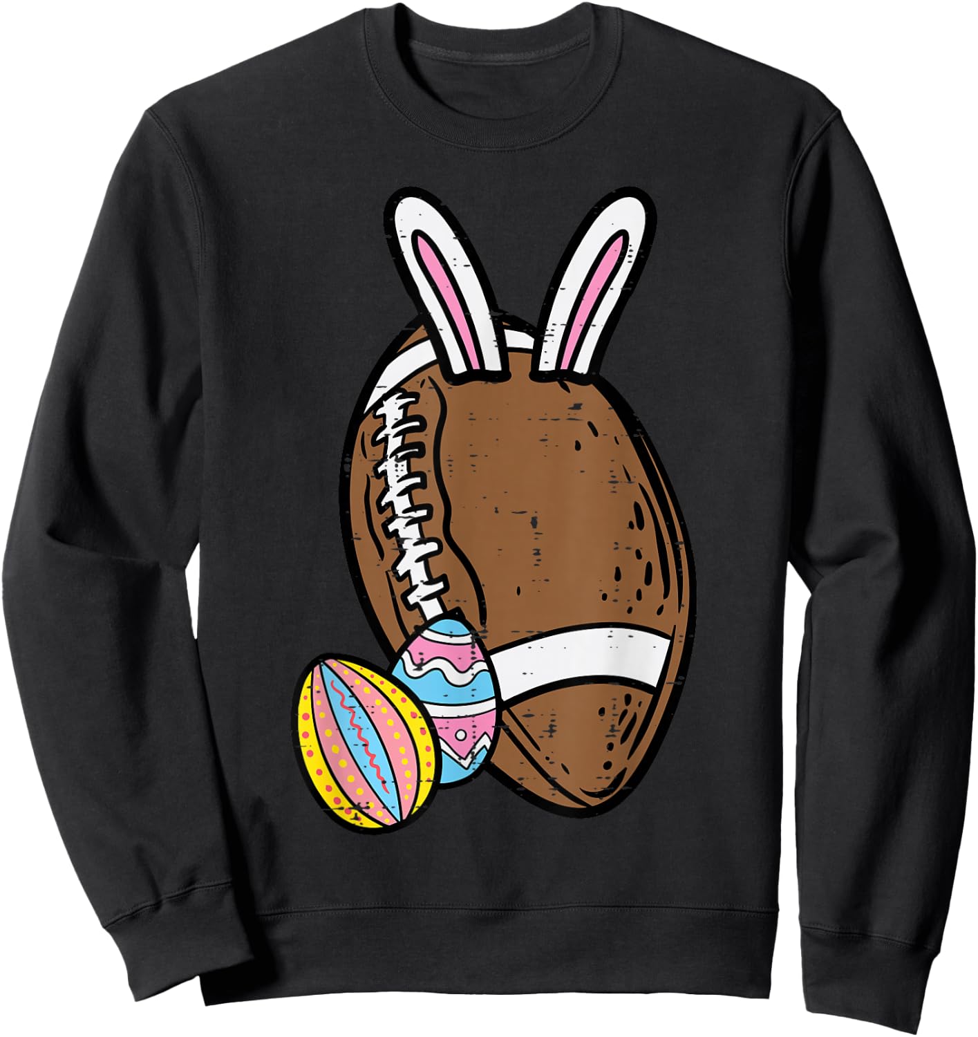 Easter Bunny American Football Sports Men Boys Kids Teens Sweatshirt - Sweatshirt | Black