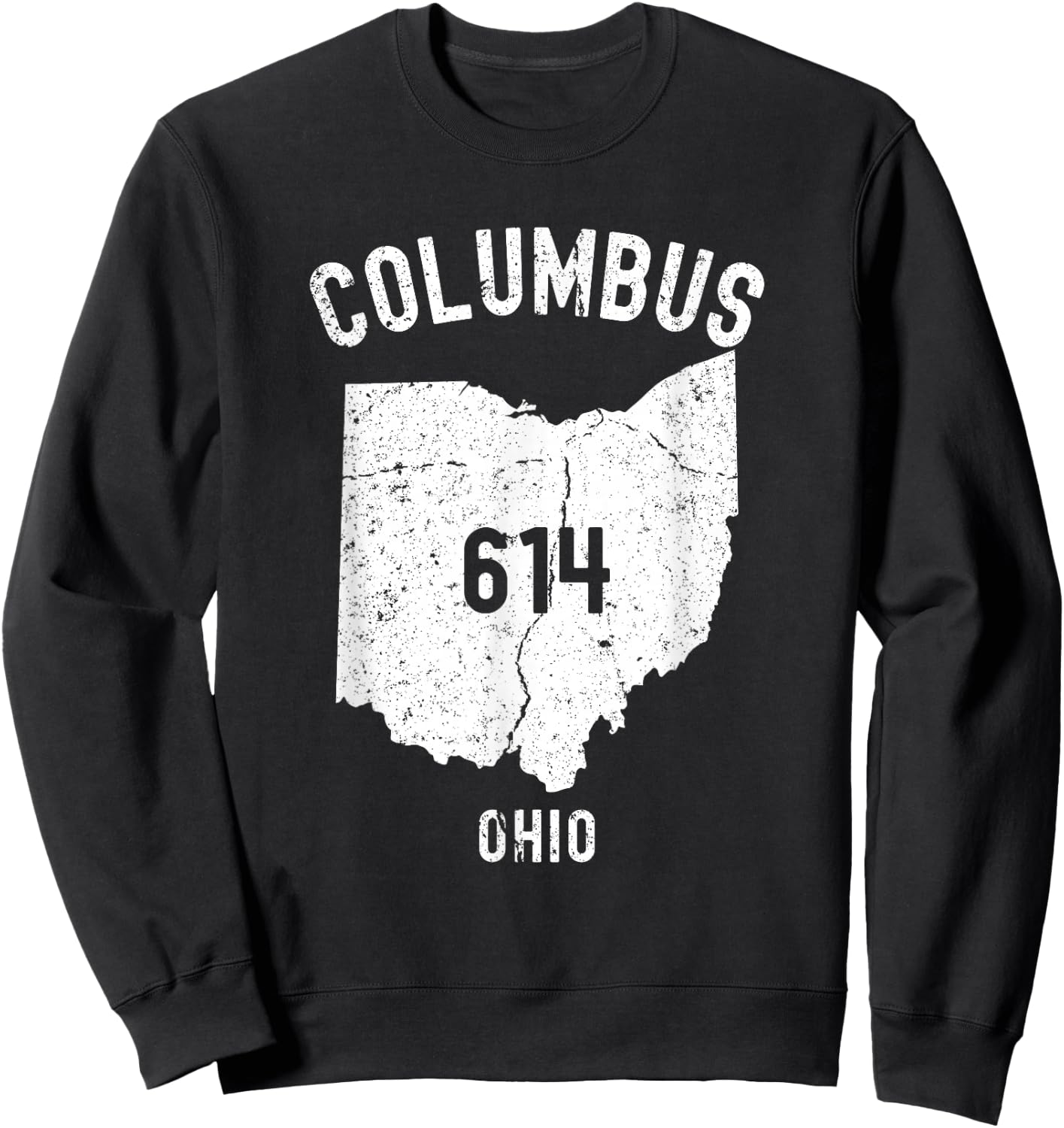 Columbus Ohio OH 614 Vintage Athletic Style Sweatshirt - Sweatshirt | Black