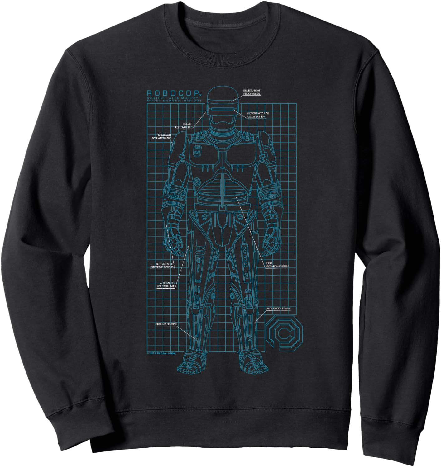 Robocop Schematic Sweatshirt - Sweatshirt | Black