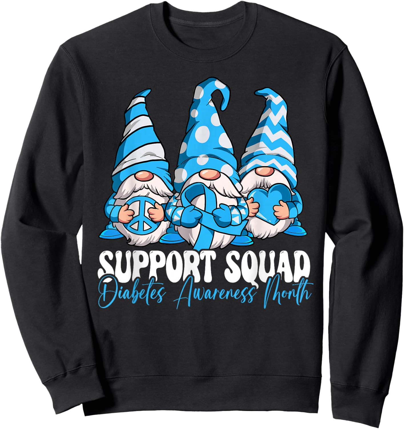 Support Squad Diabetes Awareness Month Sweatshirt - Sweatshirt | Black