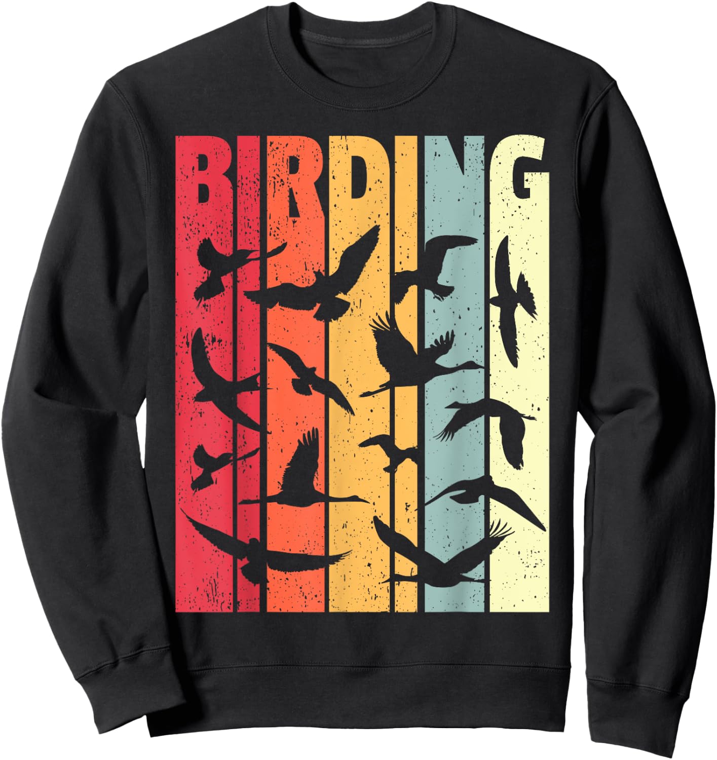 Birding Retro Birdwatcher Birder Sweatshirt - Sweatshirt | Black