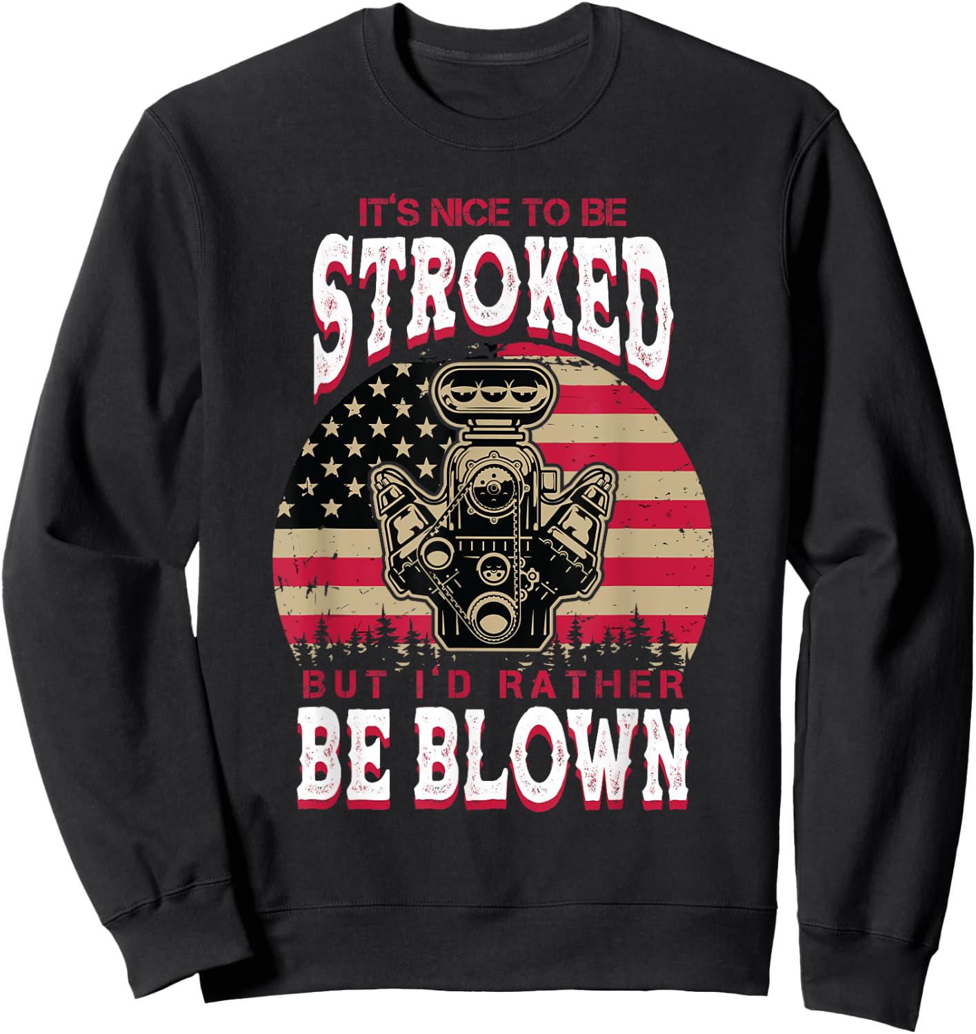 It's Nice To Be Stroked But I'd Rather Be Blown Car Racing Sweatshirt - Sweatshirt | Black
