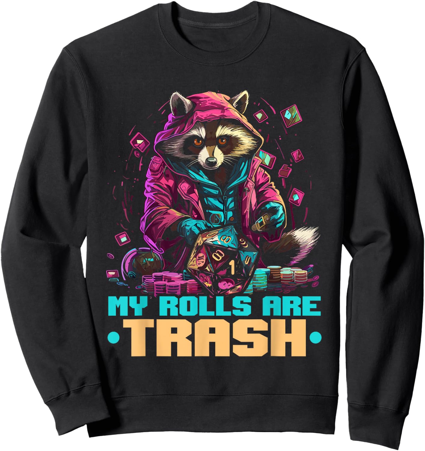 RPG Gaming Role Playing D20 Tabletop Games Funny RPG Gamer Sweatshirt - Sweatshirt | Black