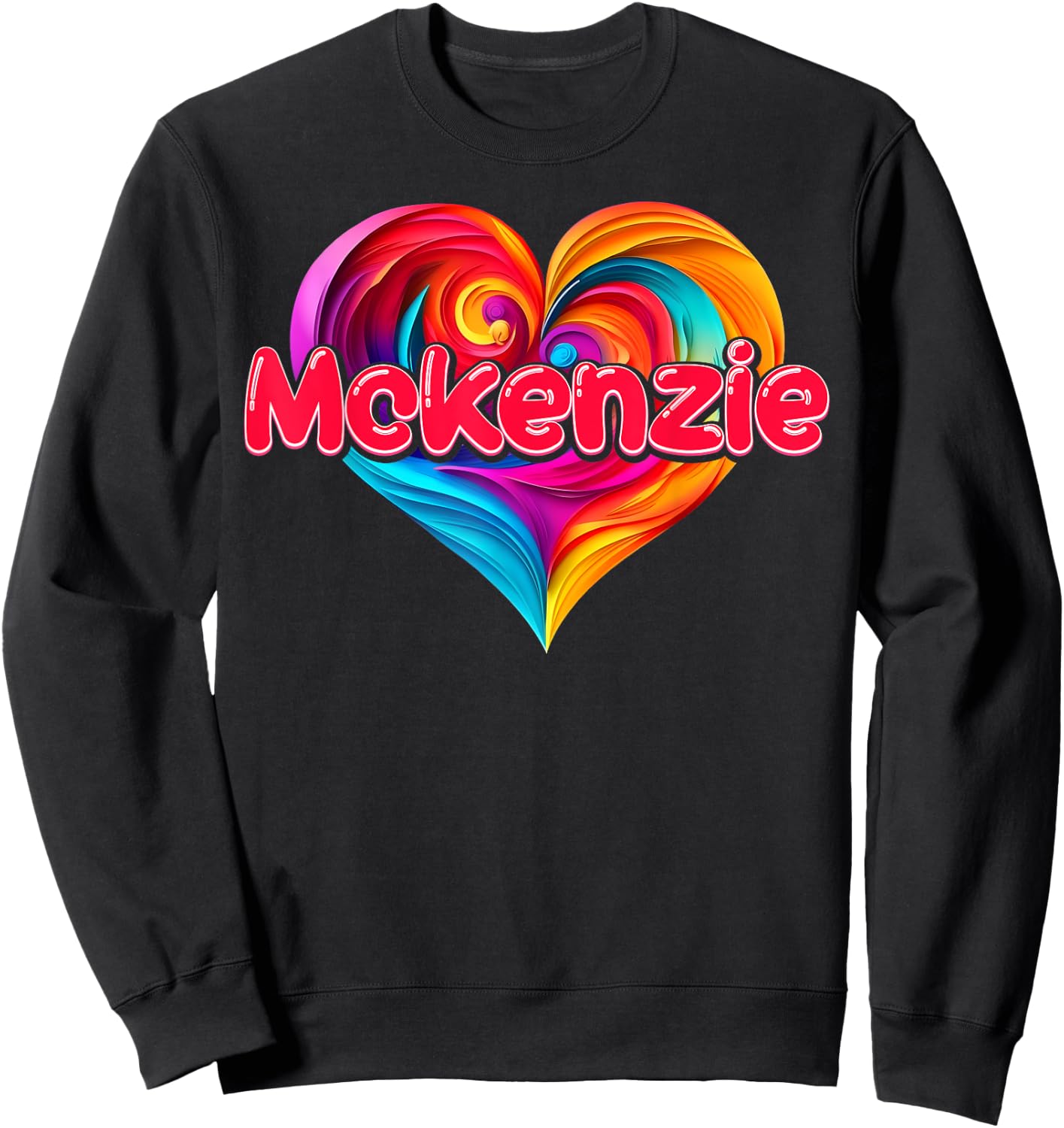 I Heart Love Mckenzie First Name Colorful Named Sweatshirt - Sweatshirt | Black