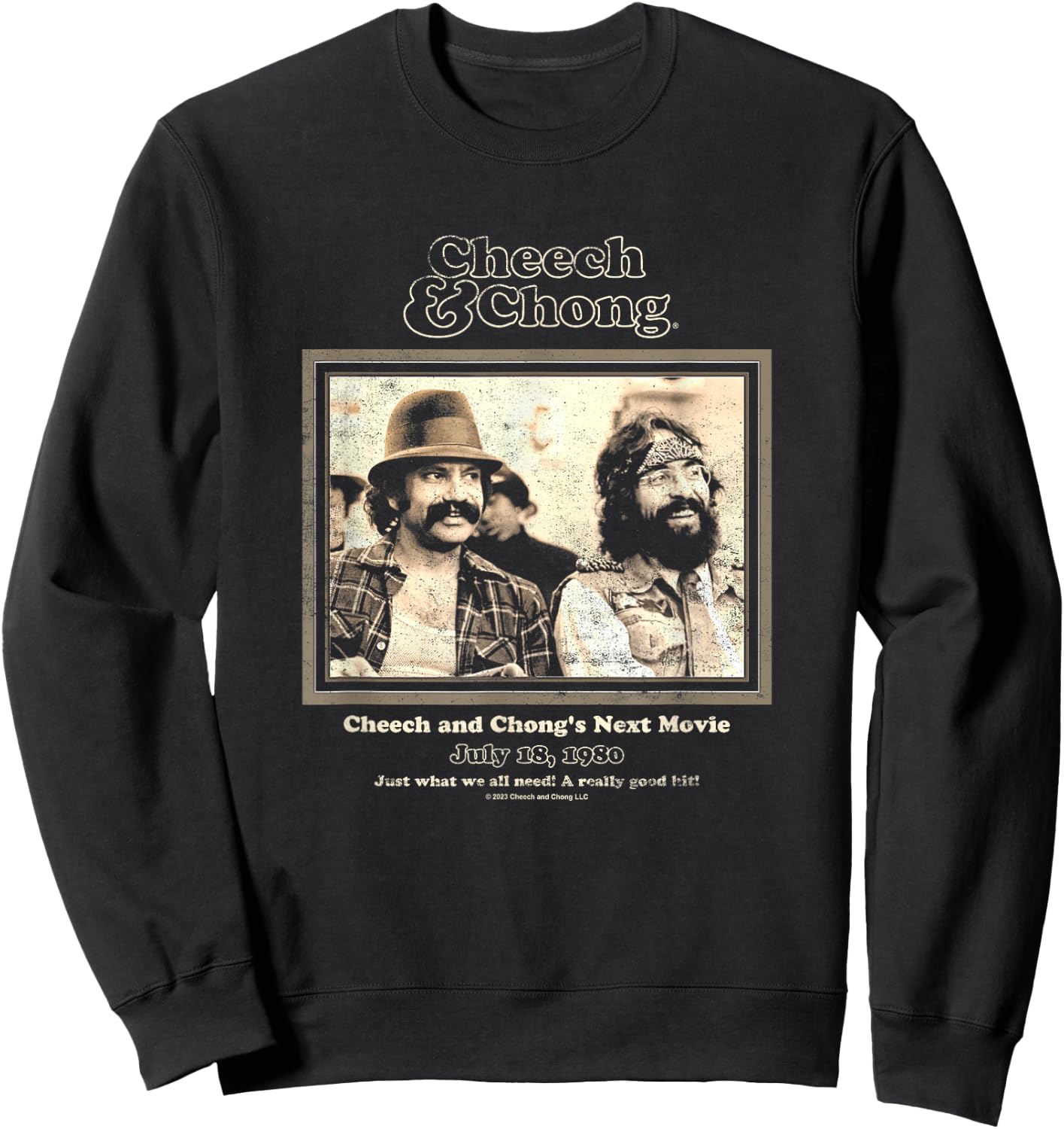 Cheech & Chong Their Next Movie Promotional Poster Retro Sweatshirt - Sweatshirt | Black