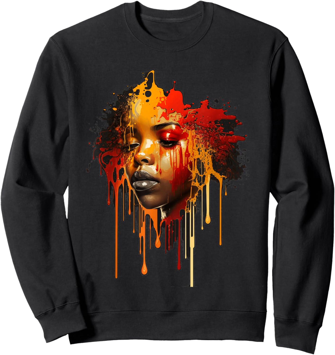 Black Queen Melanin Dripping Art Black History Sweatshirt - Sweatshirt | Black
