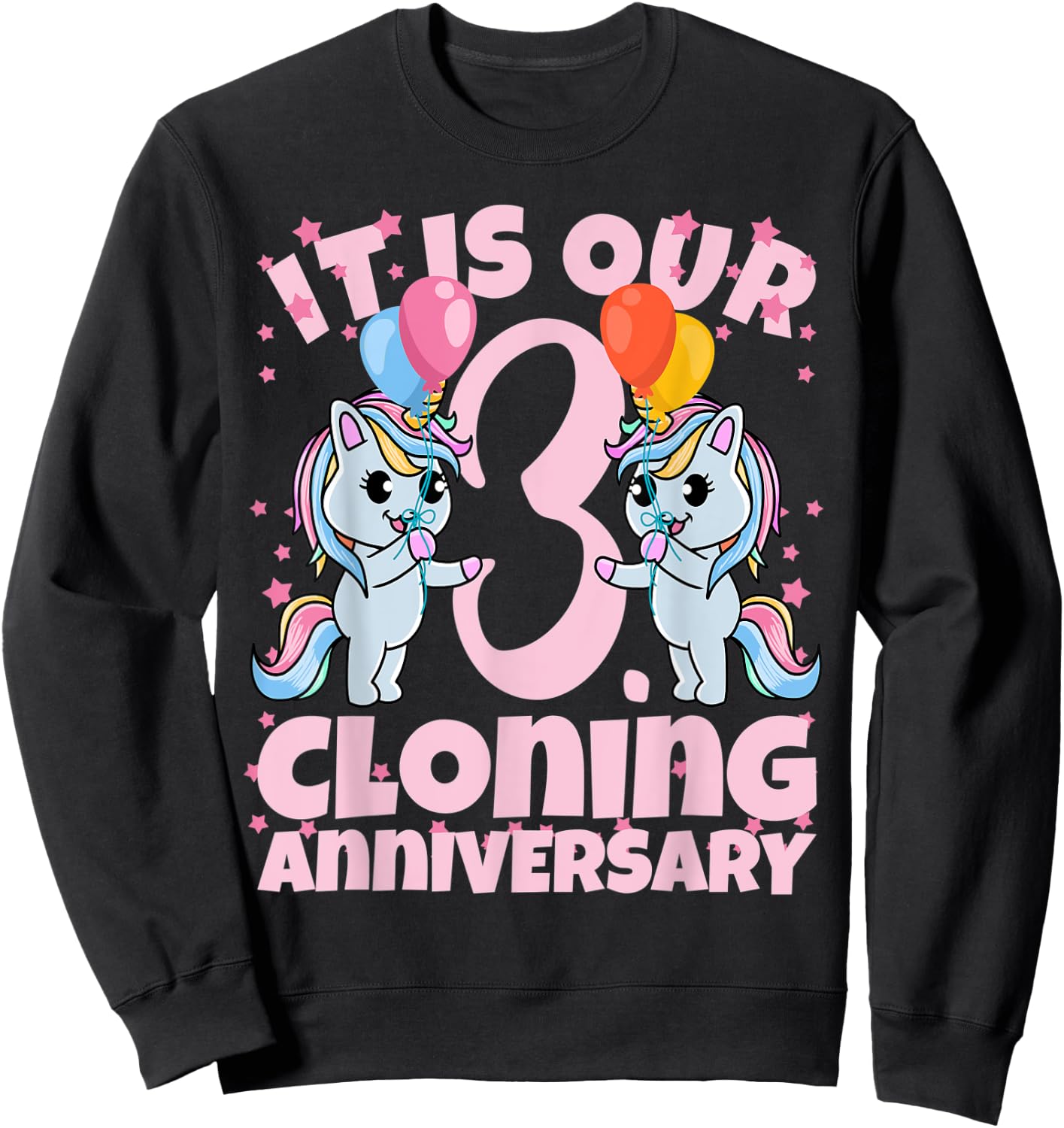3rd Birthday Twins Girls Cloning Anniversary Sister Kids Sweatshirt - Sweatshirt | Black