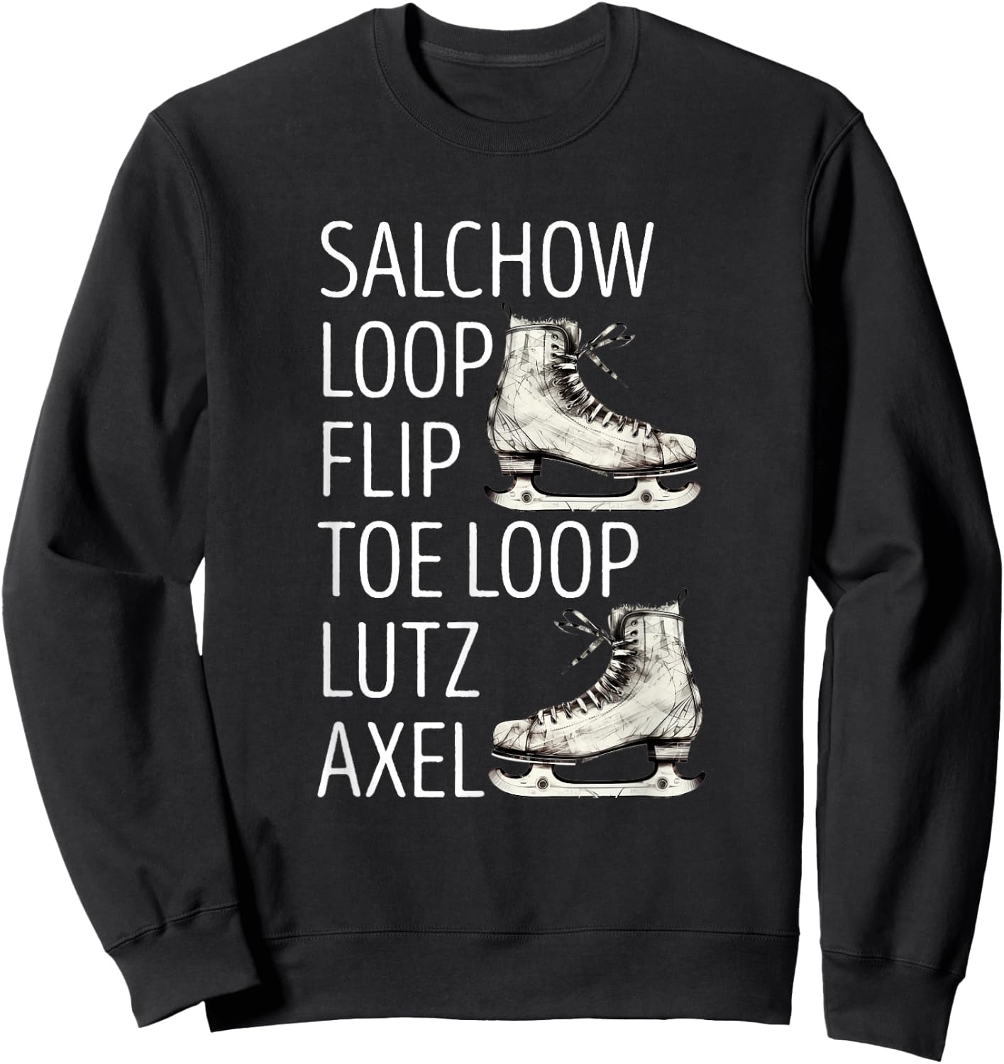 Figure Skating Salchow Ice Skating Jump Figure Skater Sweatshirt - Sweatshirt | Black