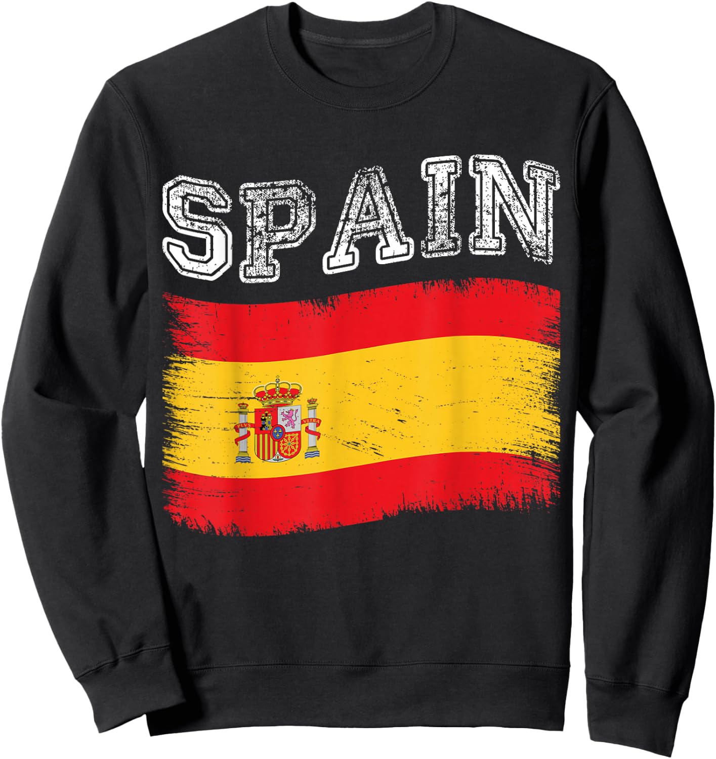 Spanish Flag Tourist Holiday Destination Spain Flag Sweatshirt - Sweatshirt | Black