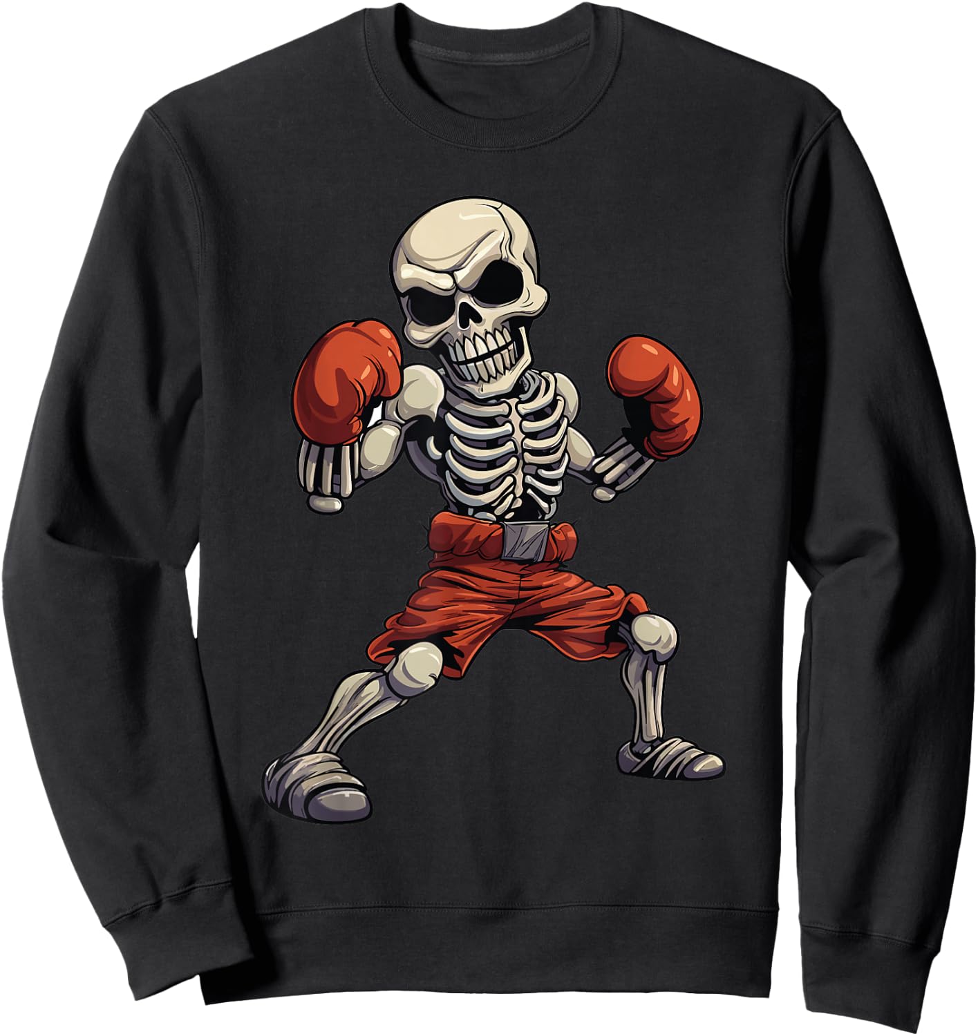 Kickboxing Skeleton Funny Kickboxer Boxing Sweatshirt - Sweatshirt | Black