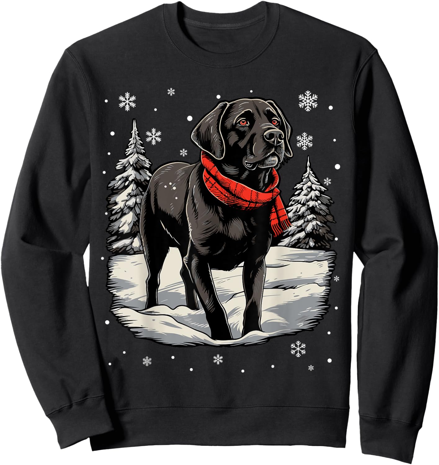 Black Labrador Christmas Santa Hat Xmas Pajama Sweatshirt - Sweatshirt | Black
