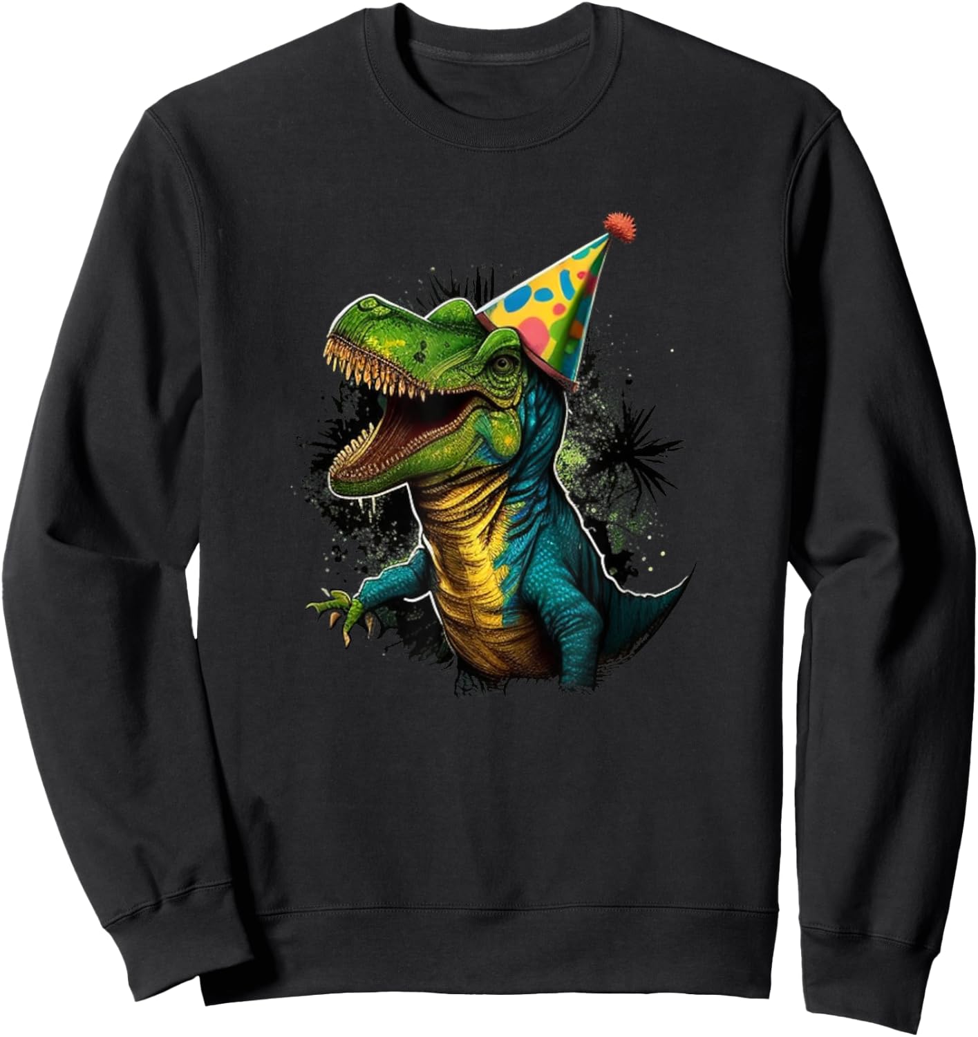 Adult Dinosaur Birthday Party Sweatshirt - Sweatshirt | Black