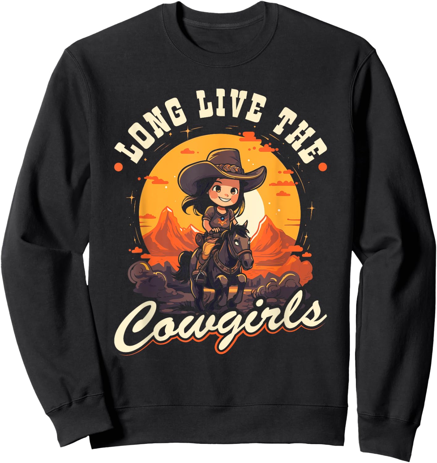 Long Live The Cowgirls, Country Rodeo Girl Toddler Cowgirl Sweatshirt - Sweatshirt | Black