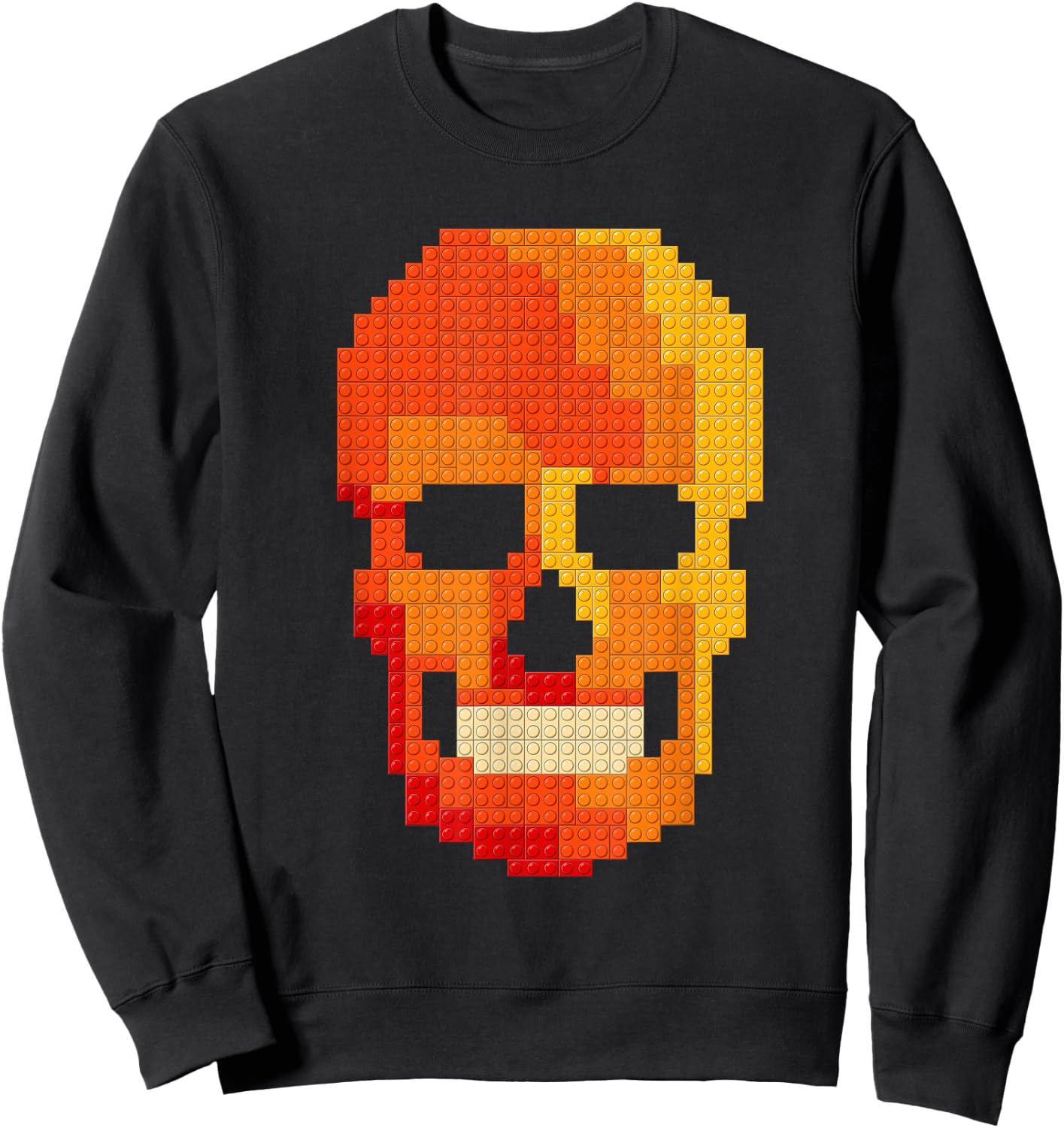 Skull Block Builder Bricks Halloween Skeleton Master Builder Sweatshirt - Sweatshirt | Black
