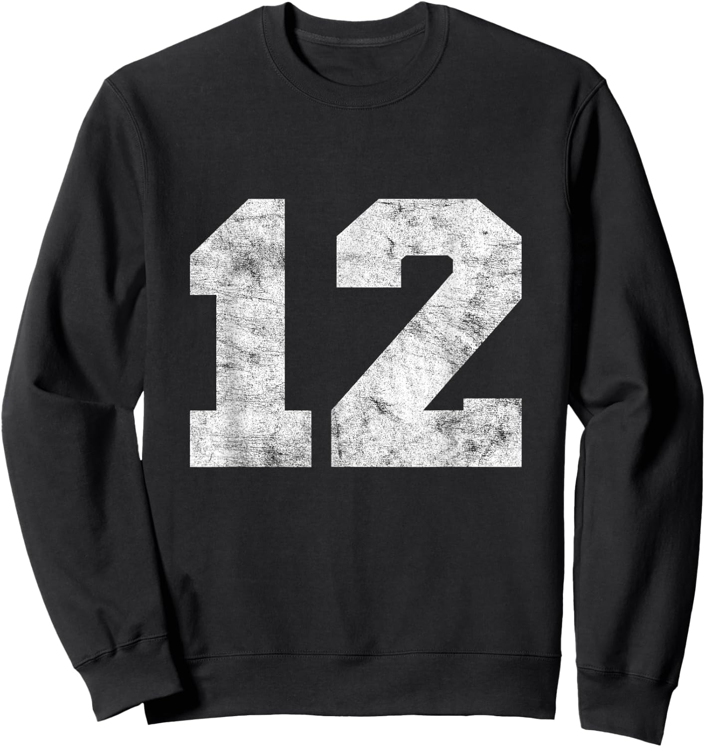 Vintage Lucky Number 12 Birthday Sports Player Team Athlete Sweatshirt - Sweatshirt | Black