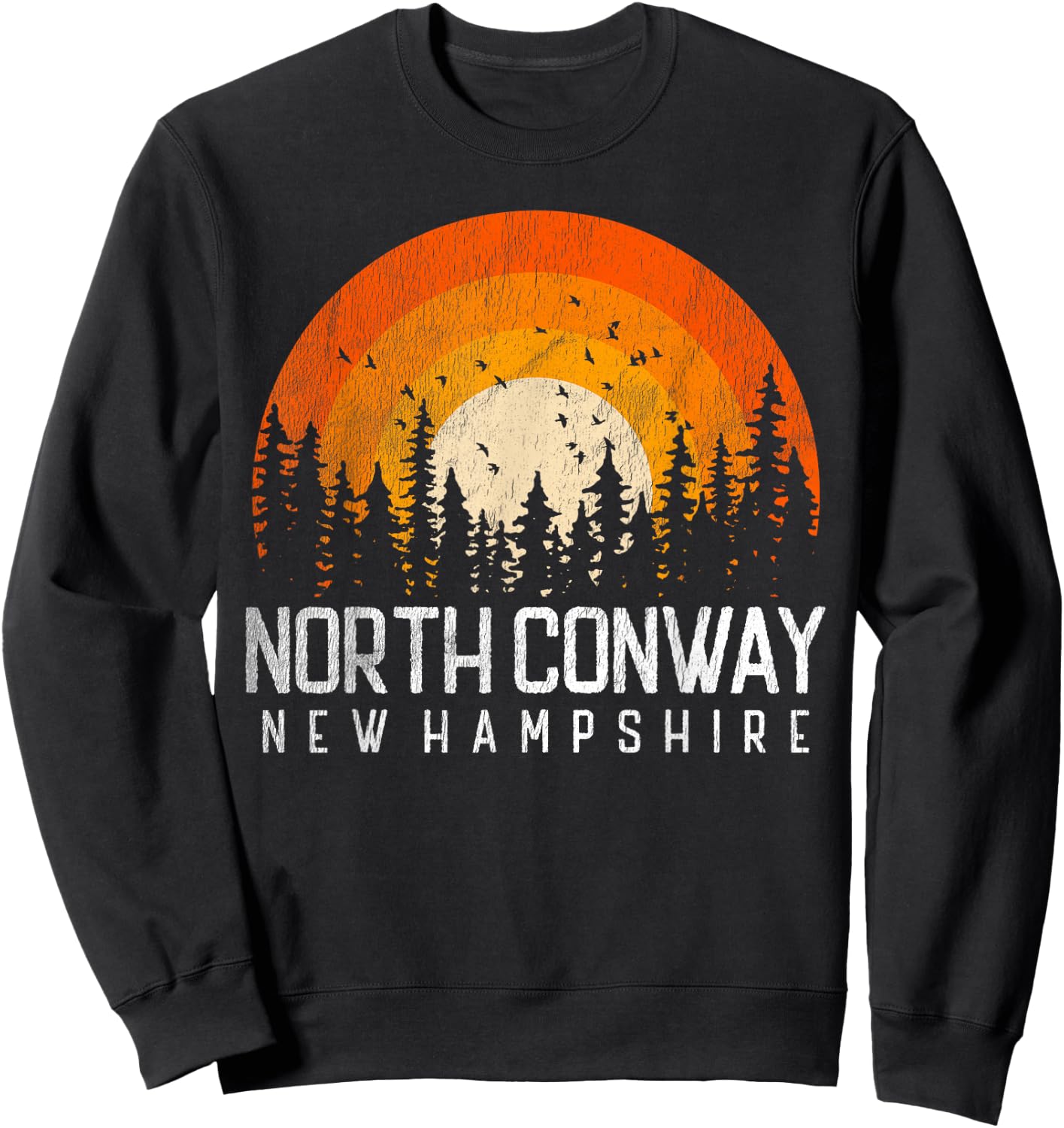 North Conway New Hampshire NH Shirt Vintage 70s 80s Retro Sweatshirt - Sweatshirt | Black