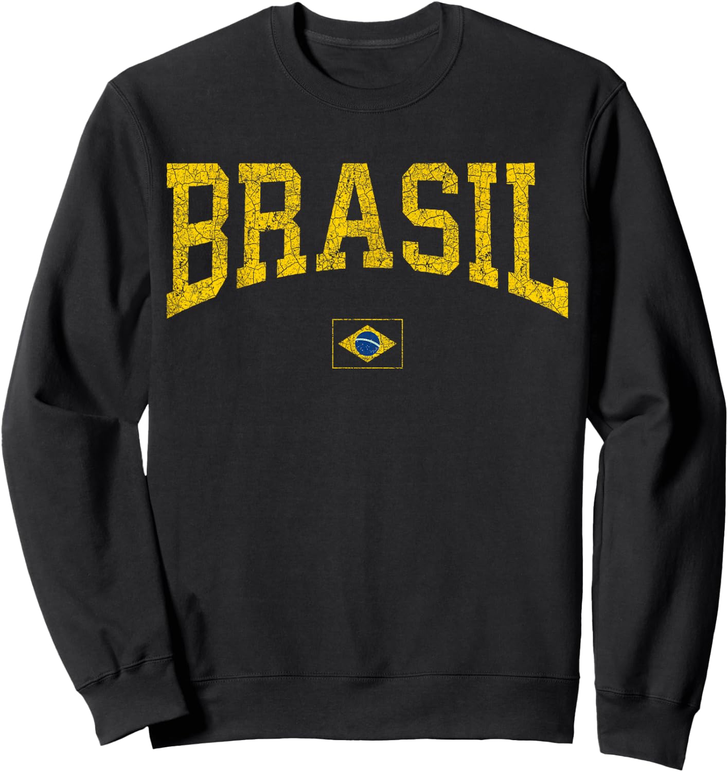Brazil T Shirt Women Men Kids Brasil Brazilian Flag Green Sweatshirt - Sweatshirt | Black
