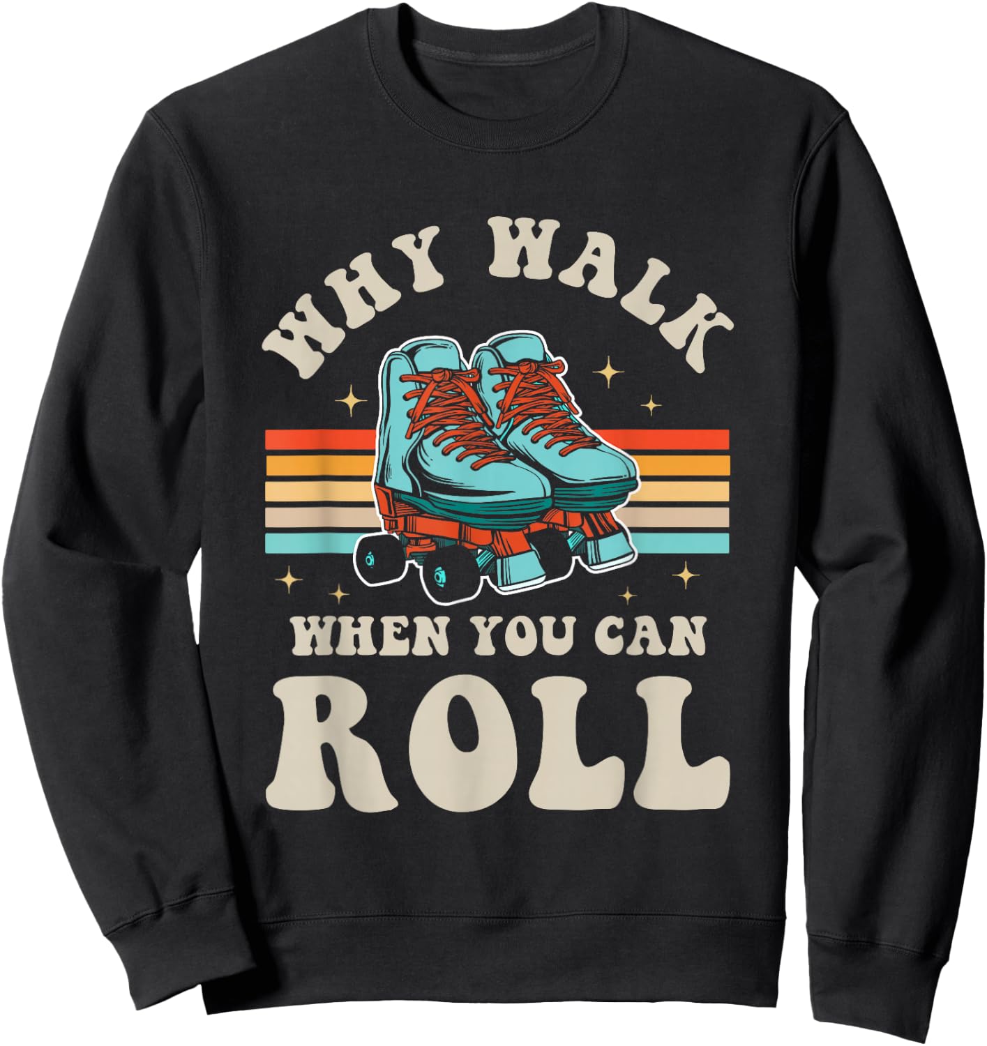 Inline Skating Roller Skating Roller 80s Outfit Inline Skating Sweatshirt - Sweatshirt | Black